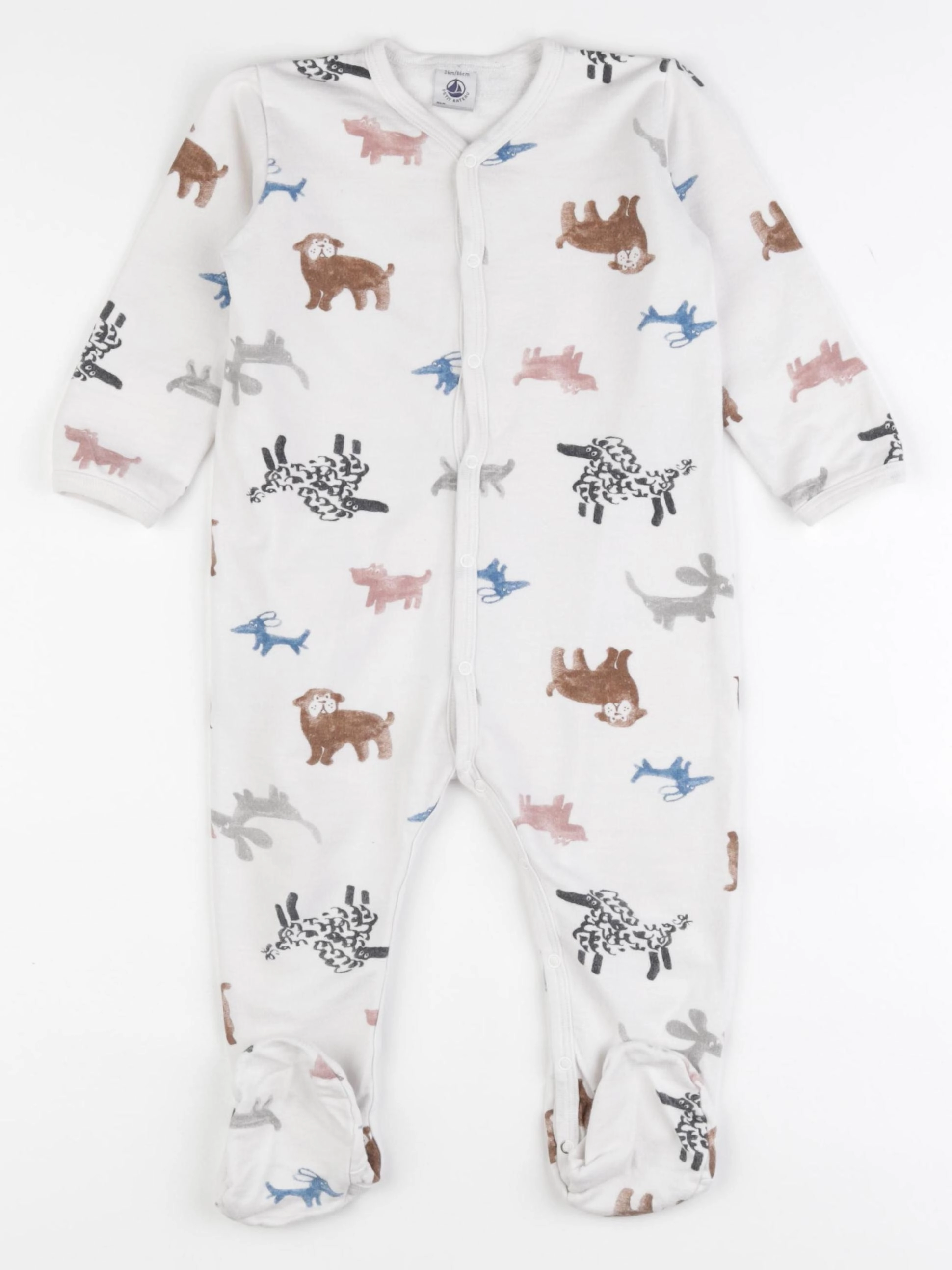 Petit Bateau - pyjama coton blanc - 24 mois