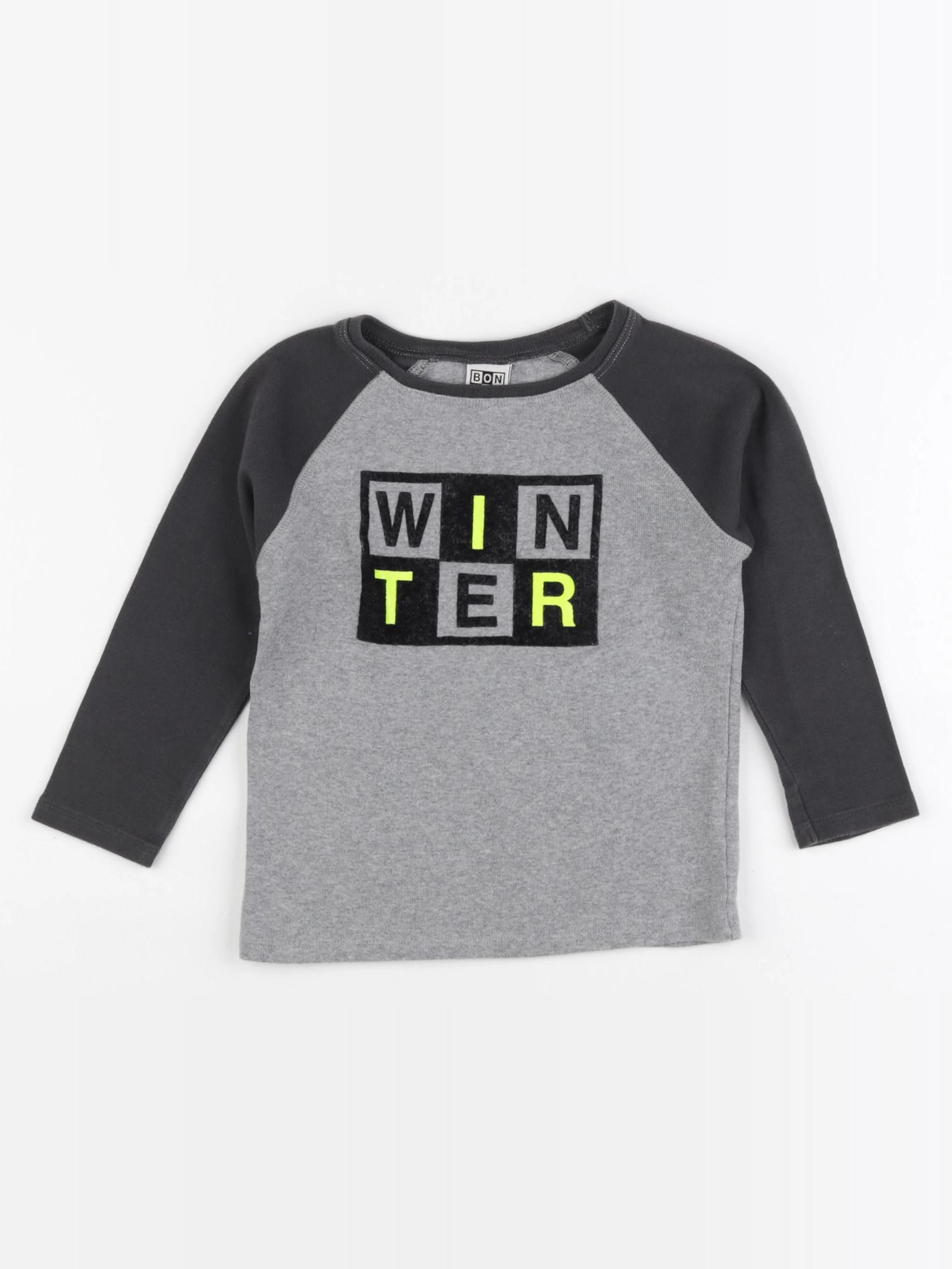 Bonton - tee-shirt gris, vert - 4 ans