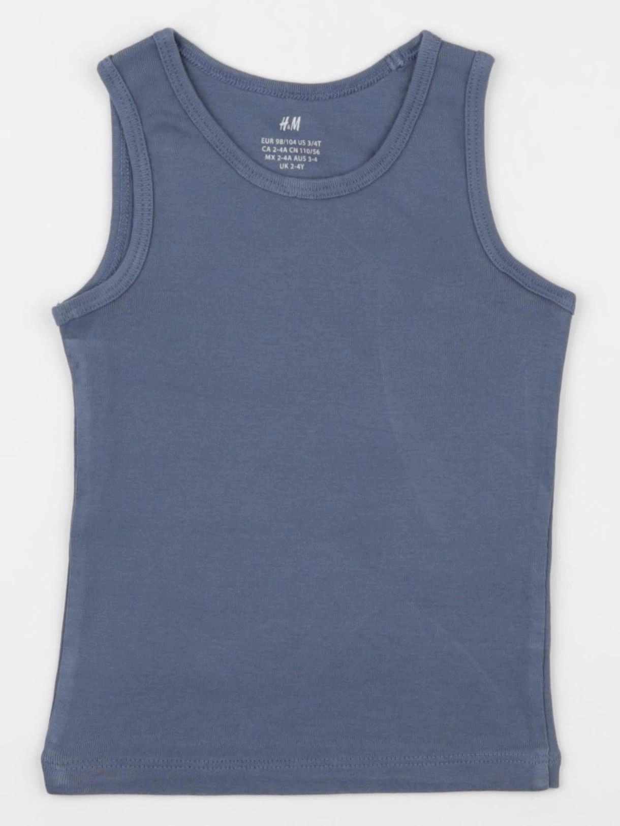 H&M - débardeur bleu - 2/4 ans