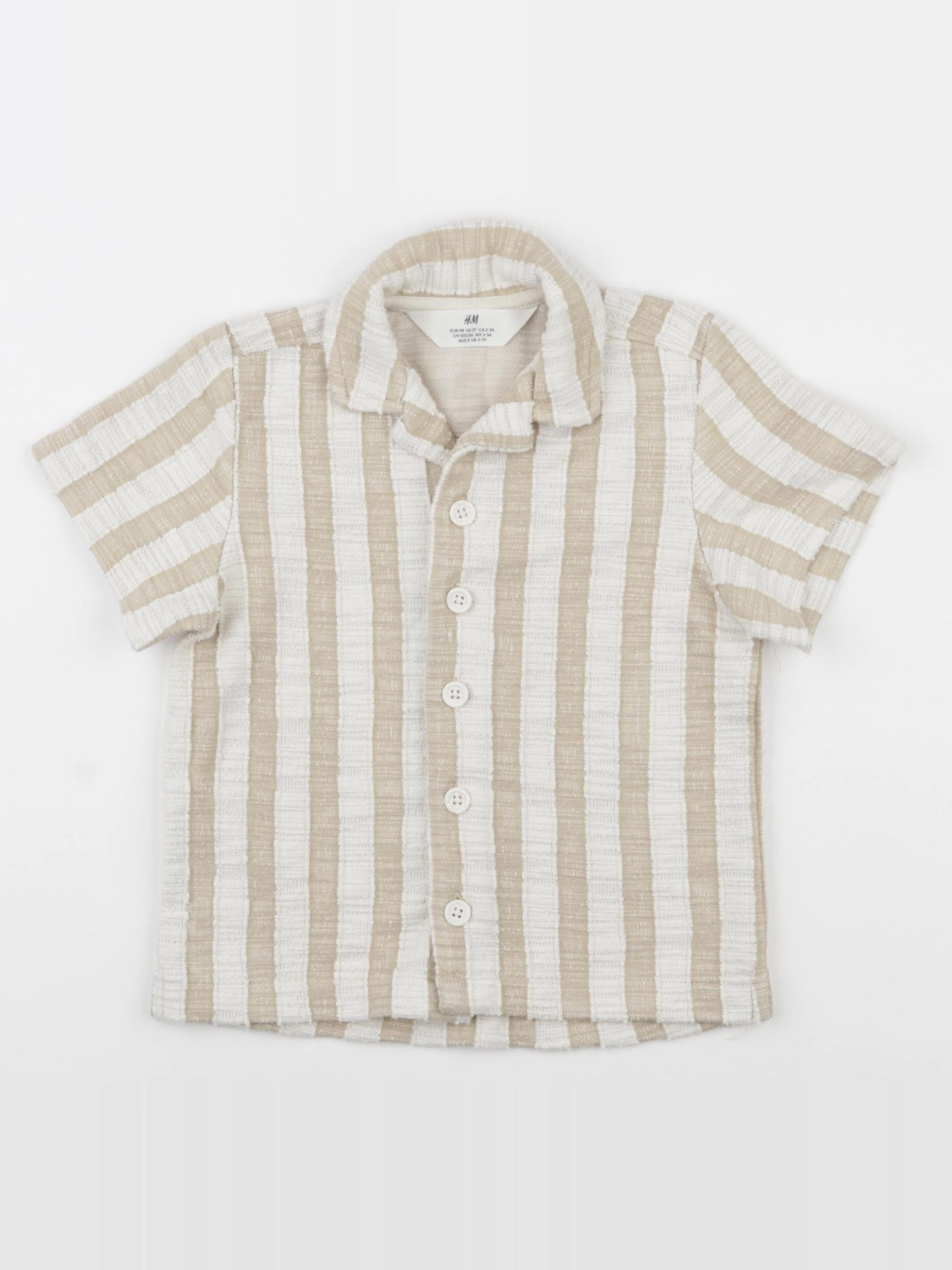 H&M - chemise beige, blanc - 3 ans