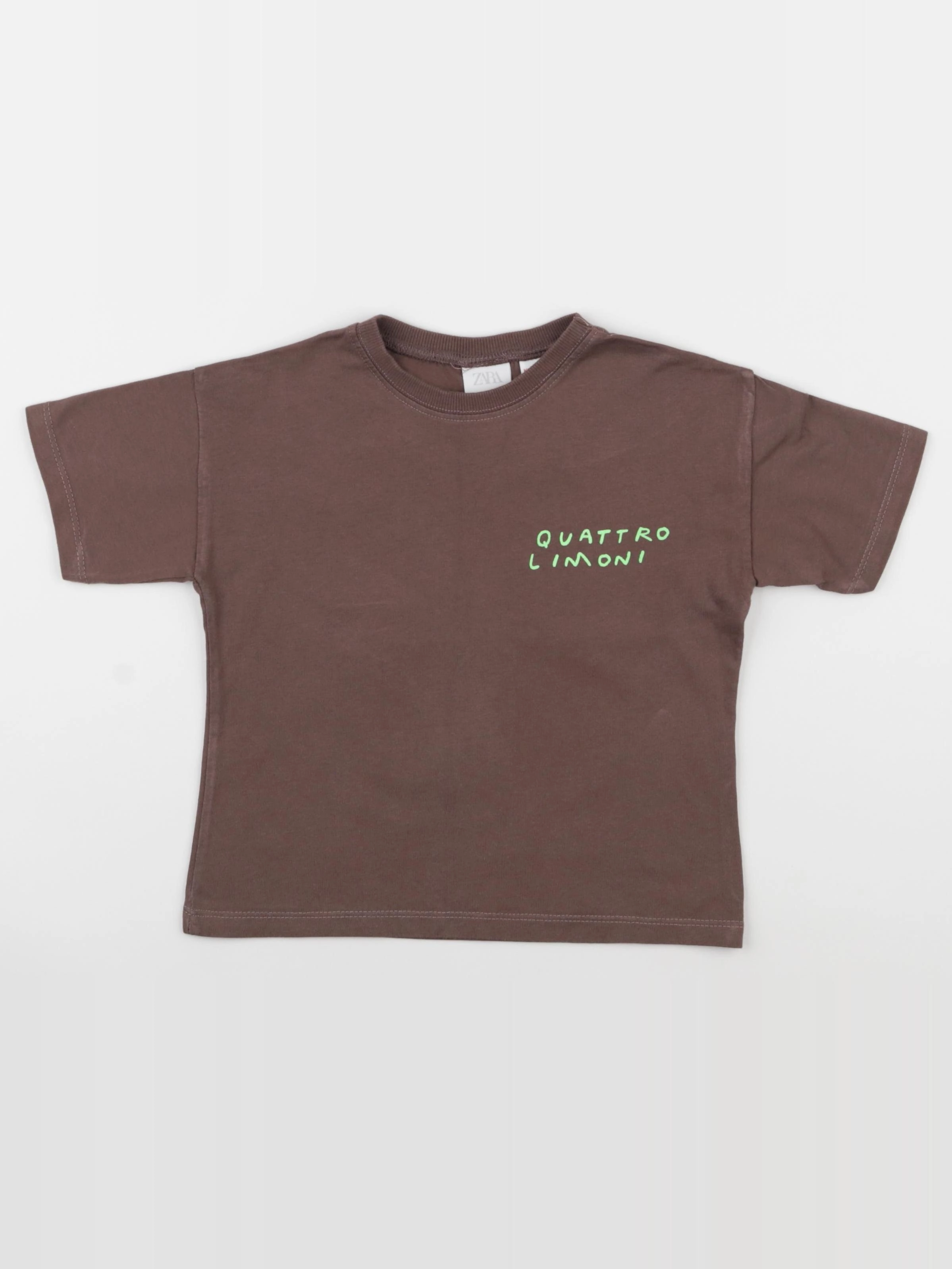 Zara - tee-shirt imprimé au dos marron - 3 ans
