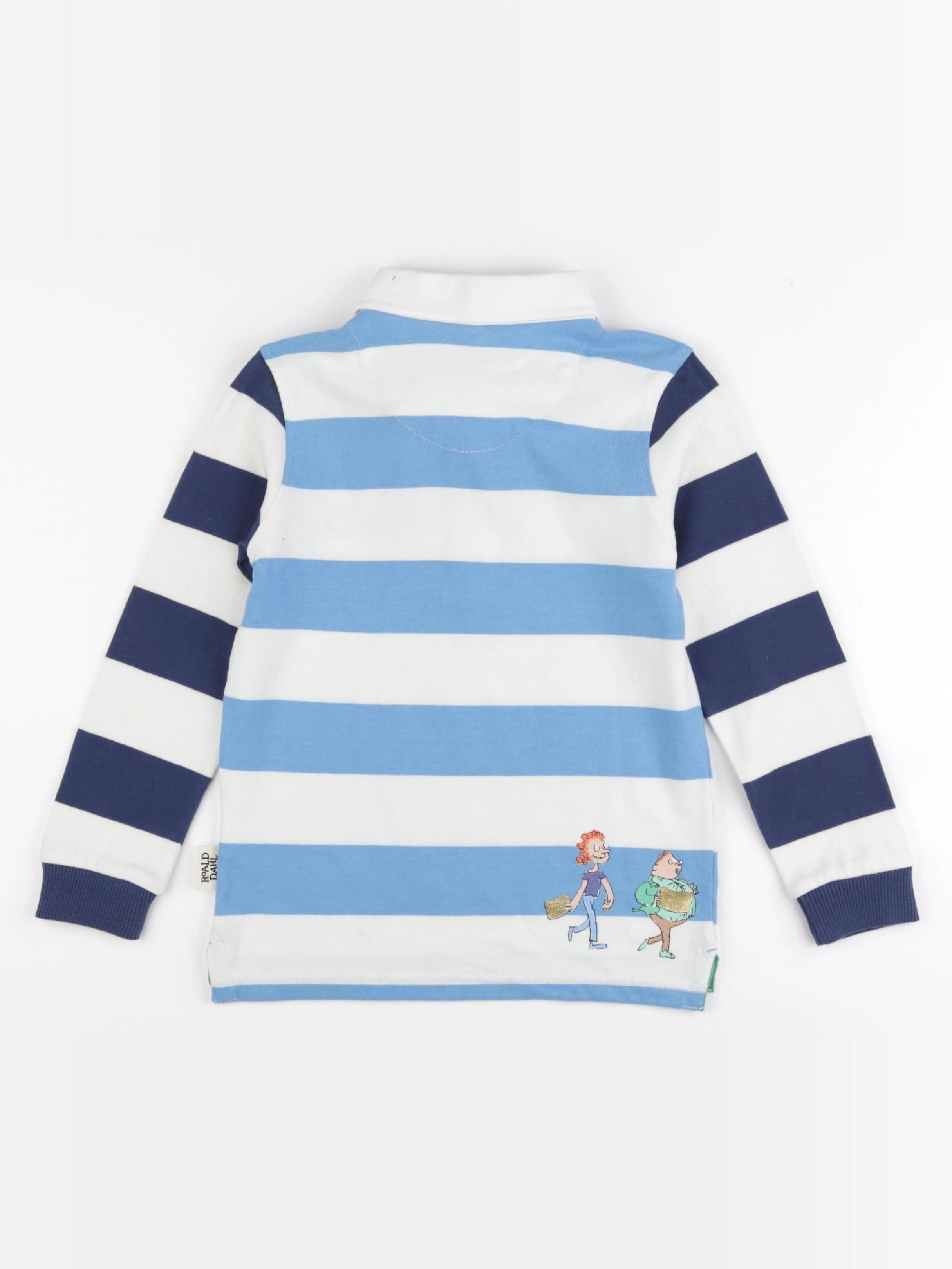 Marks & Spencer  - polo imprimé au dos coton bleu, blanc - 5/6 ans
