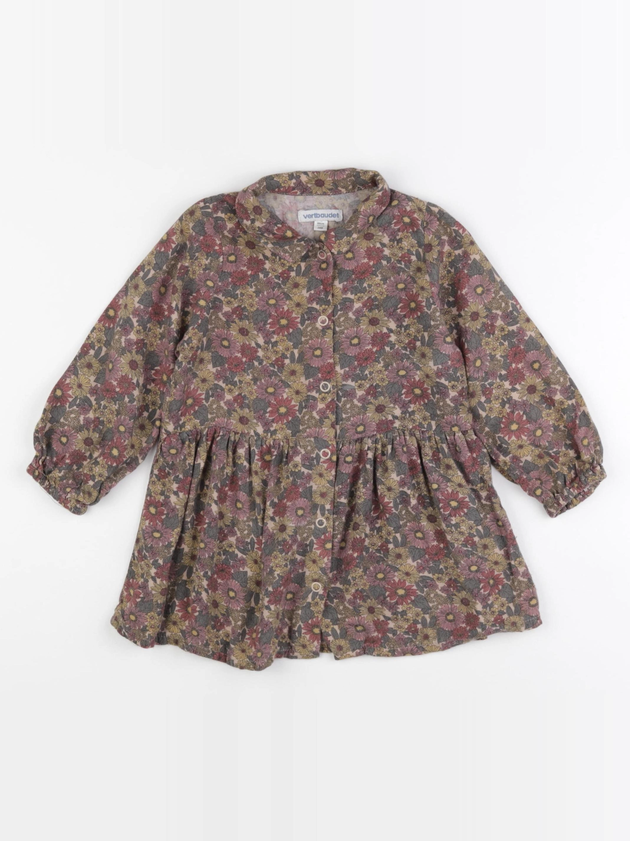Vertbaudet - robe multicolore - 24 mois