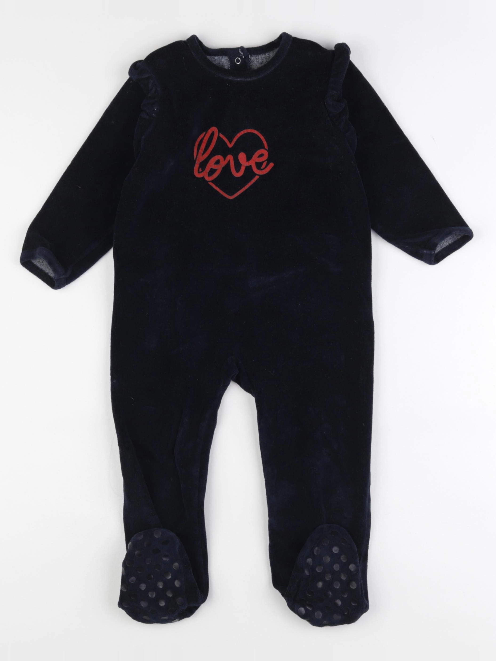 Vertbaudet - pyjama velours bleu - 2 ans