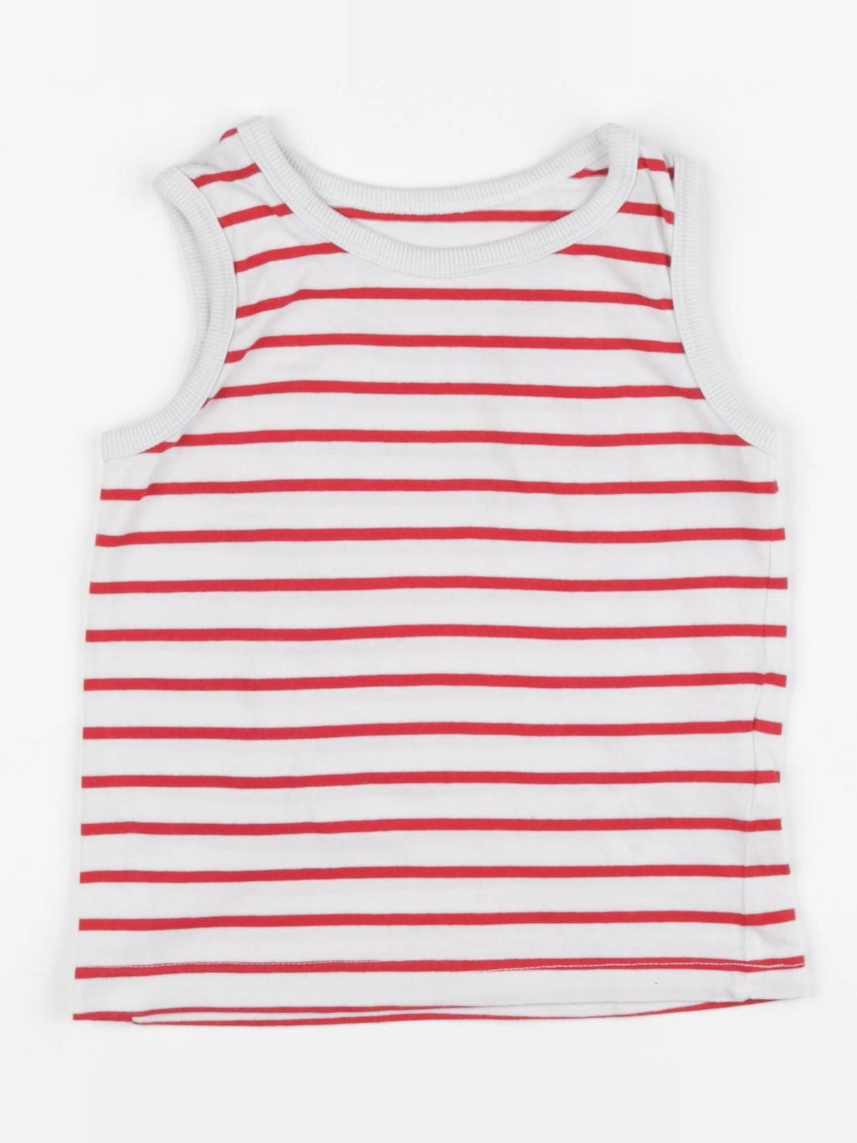 Vertbaudet - débardeur blanc, rouge - 2 ans