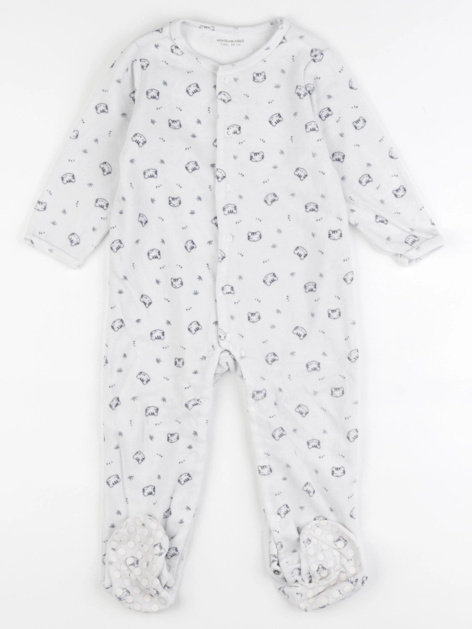 Vertbaudet - pyjama velours blanc - 2 ans