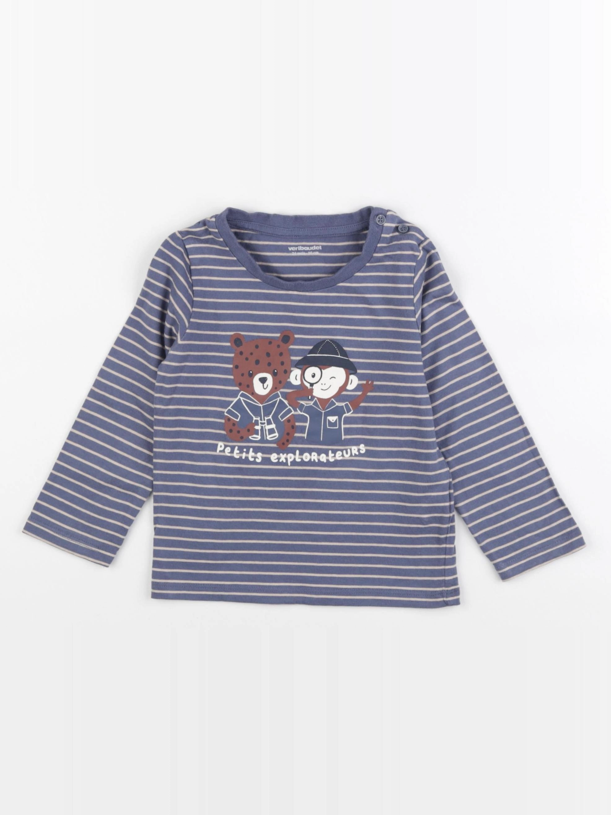 Vertbaudet - tee-shirt bleu - 2 ans