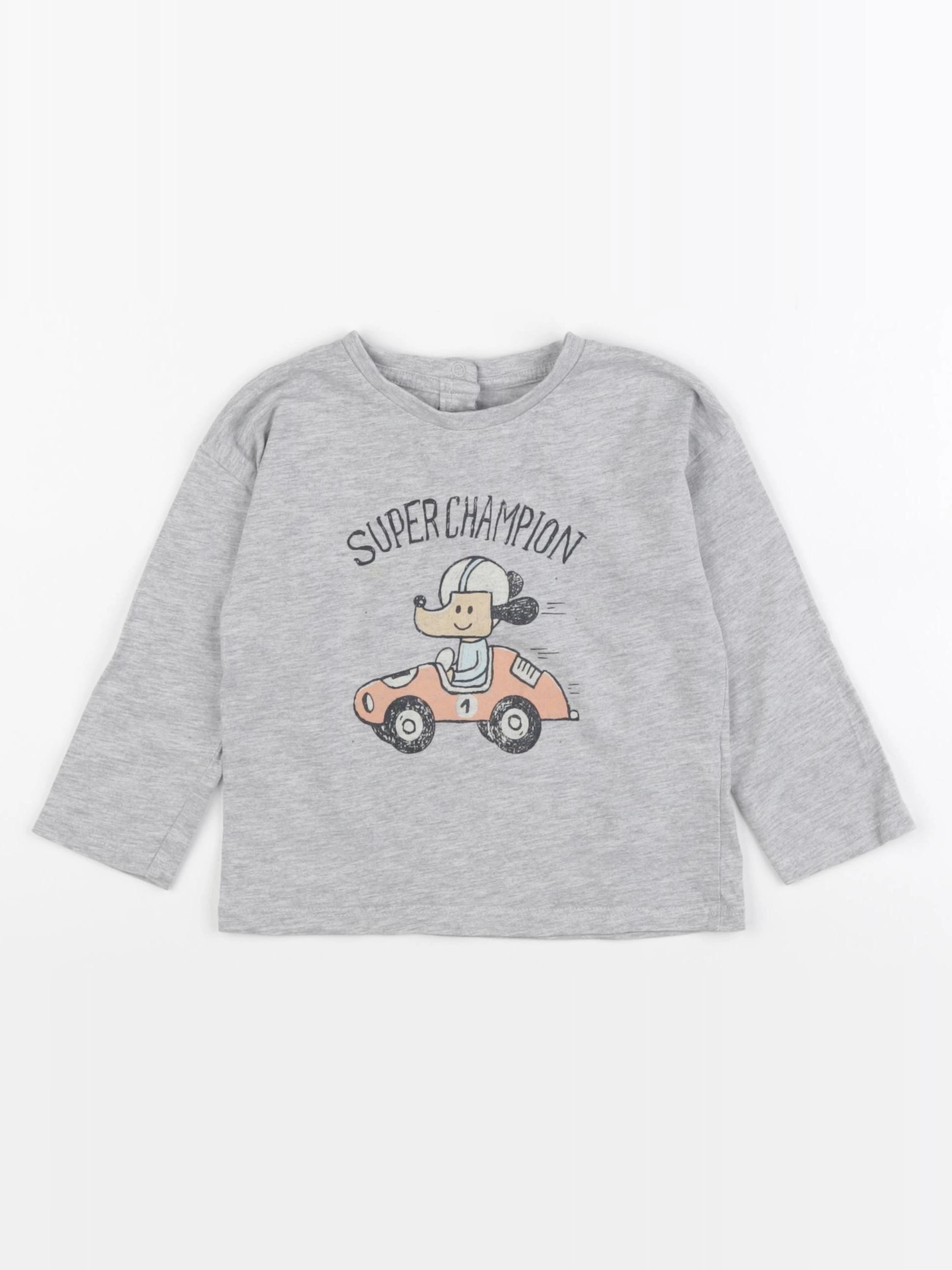 Vertbaudet - tee-shirt gris - 2 ans