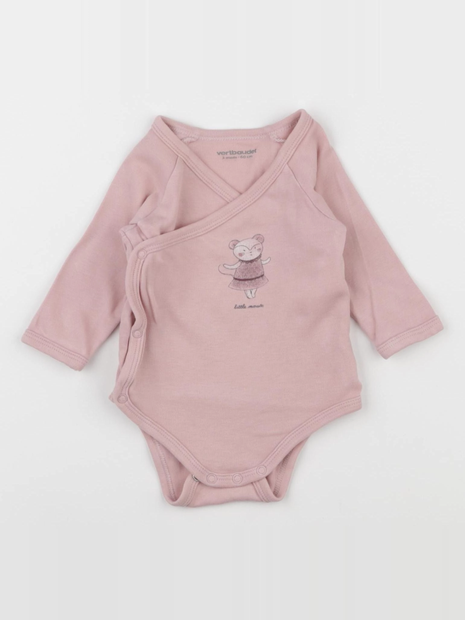 Vertbaudet - body rose - 3 mois