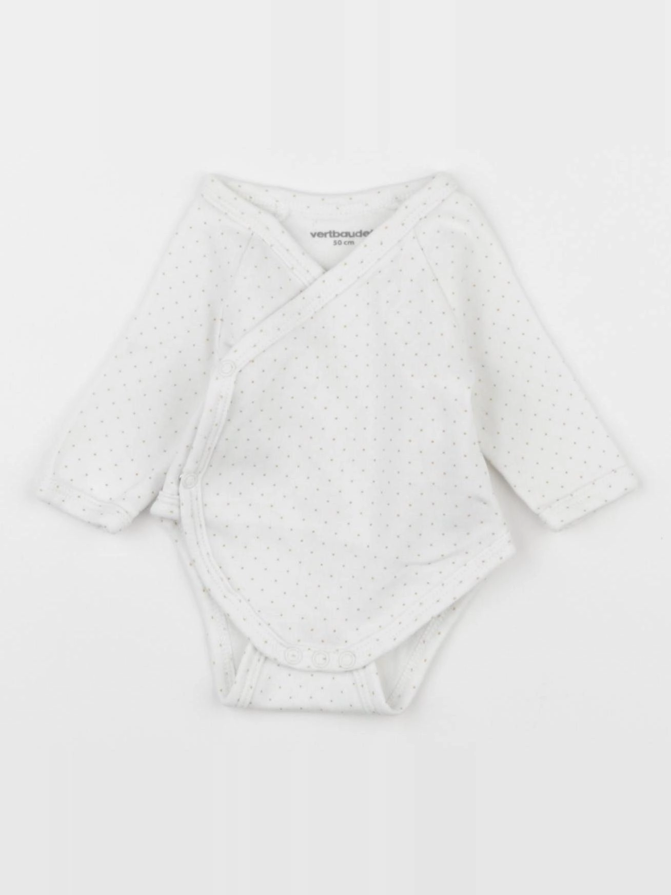 Vertbaudet - body blanc, jaune - 0 mois