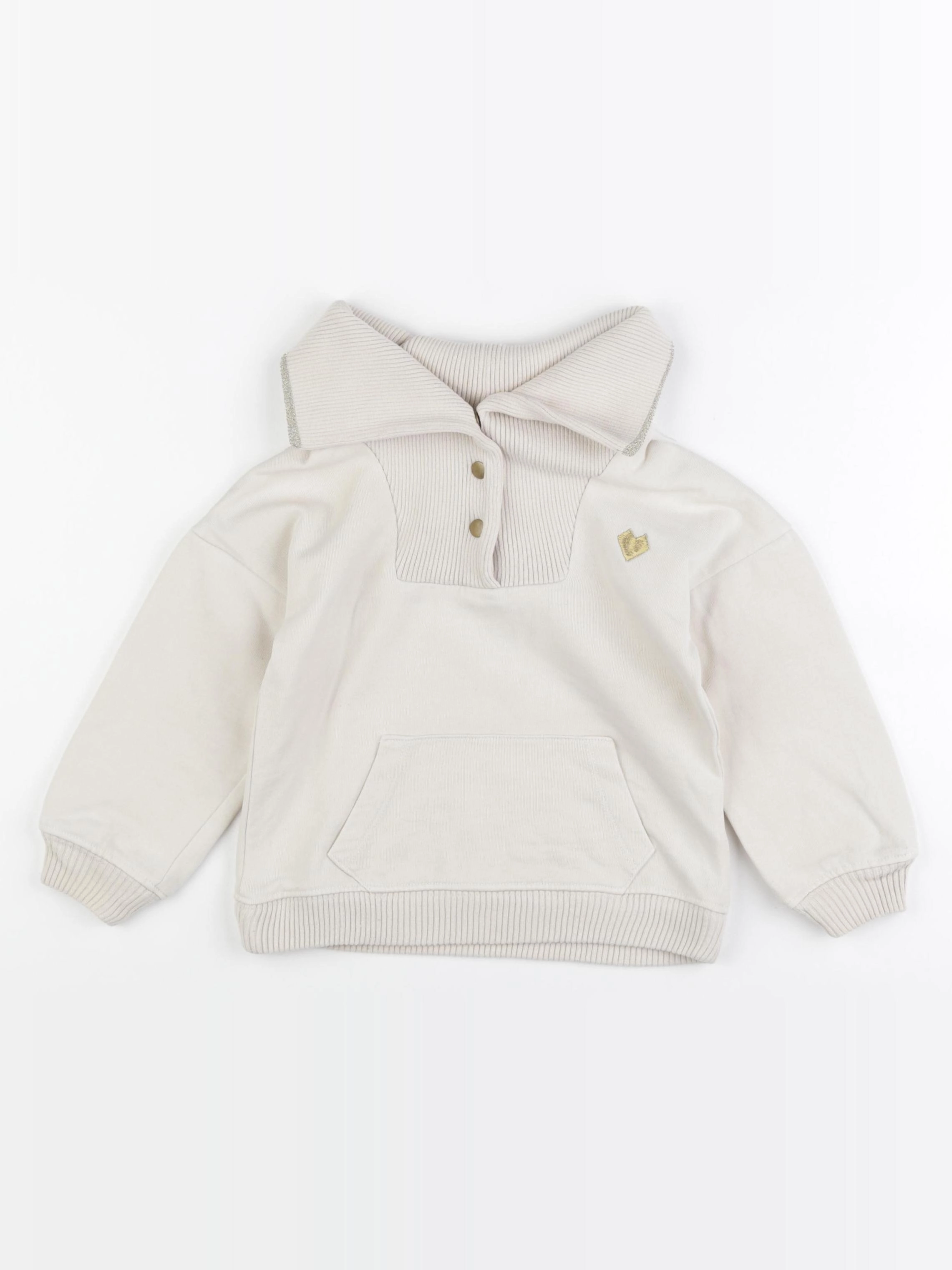 Vertbaudet - sweat beige - 4 ans