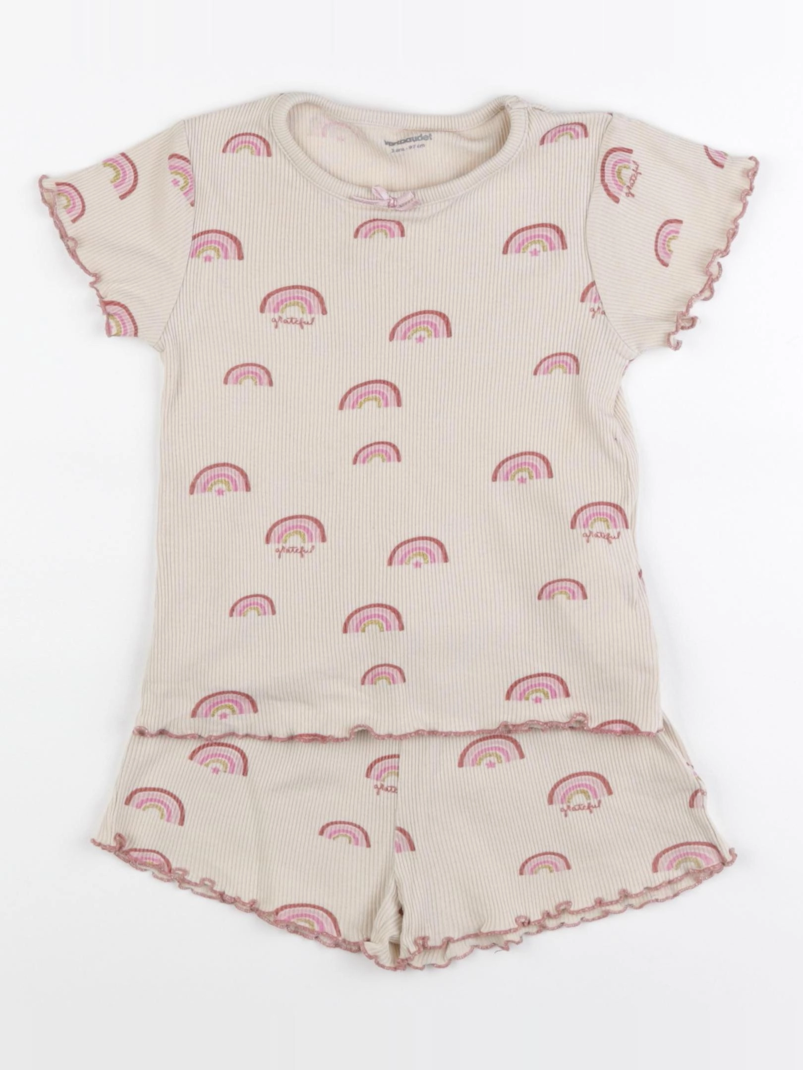 Vertbaudet - pyjama coton beige - 3 ans