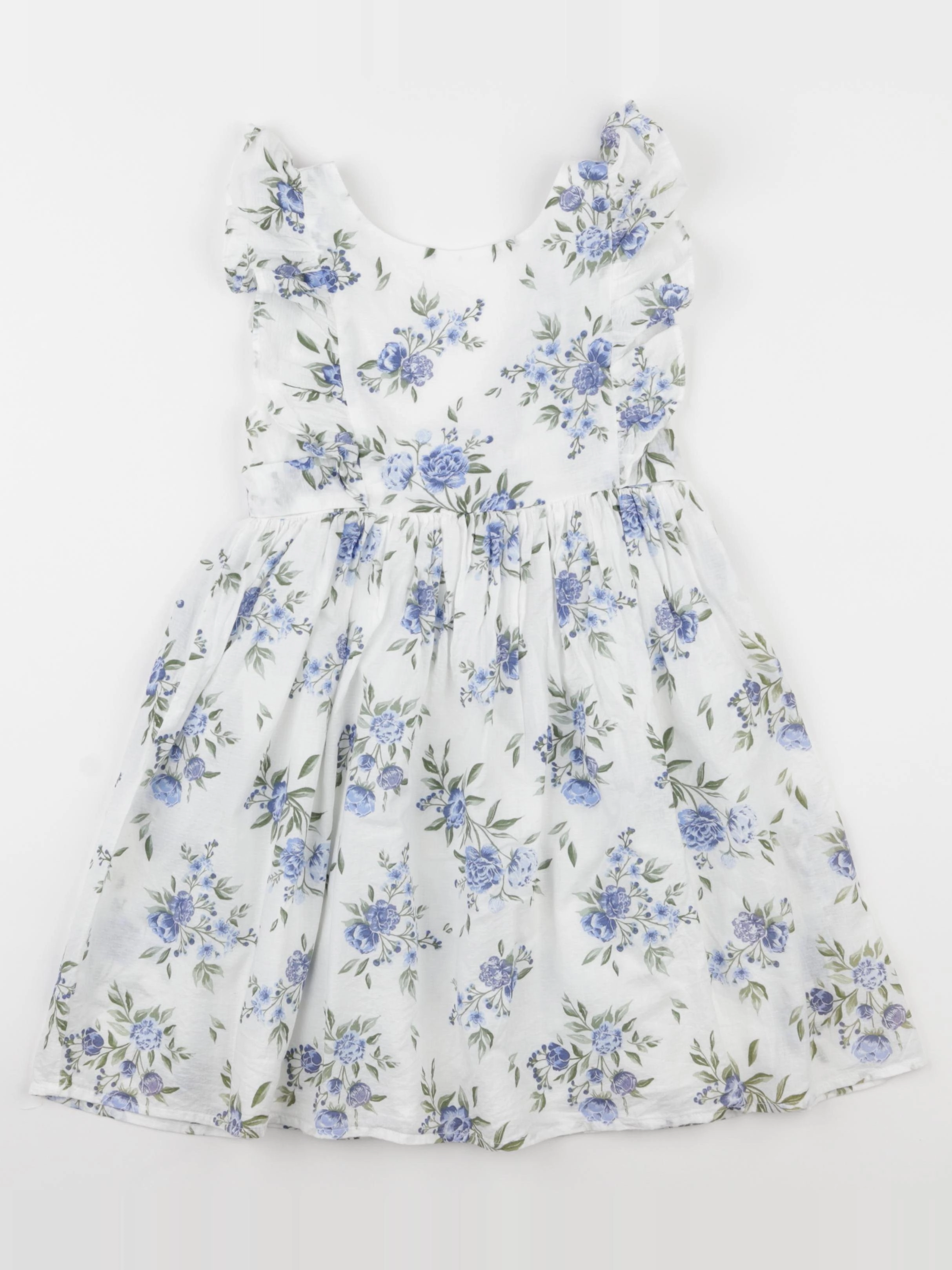 Vertbaudet - robe blanc, bleu - 6/7 ans