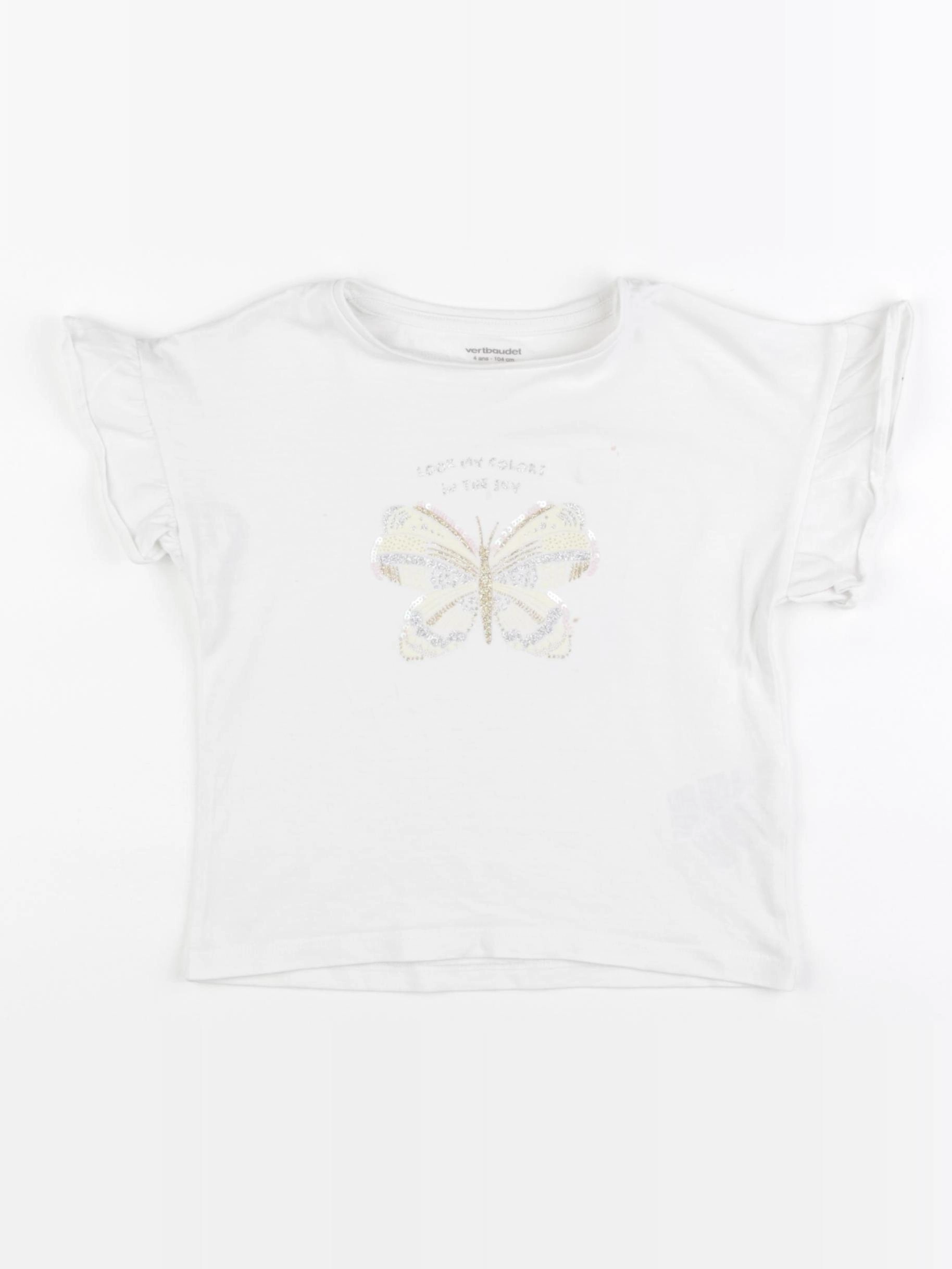 Vertbaudet - tee-shirt blanc - 4 ans