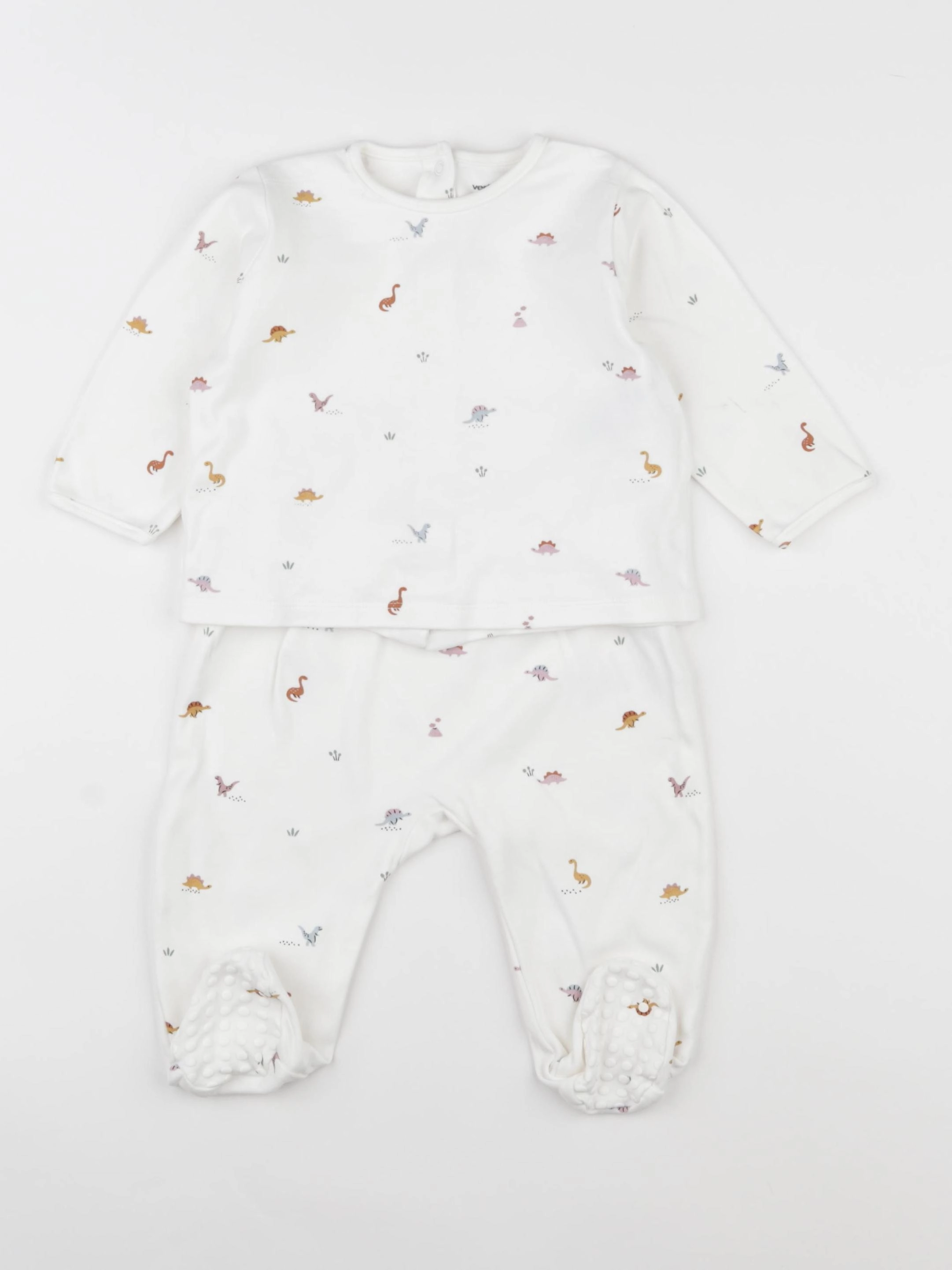 Vertbaudet - pyjama coton blanc - 9 mois