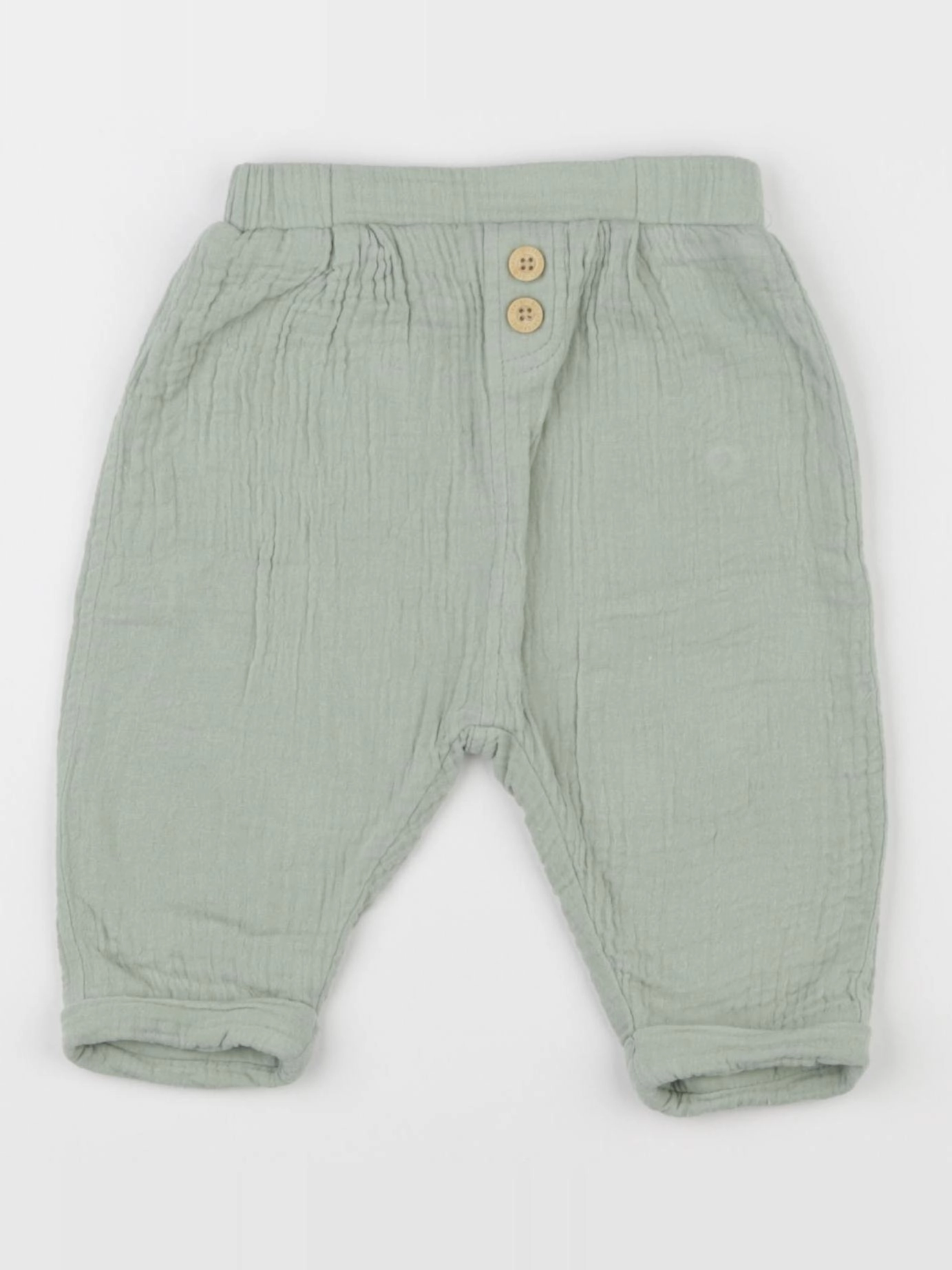 Vertbaudet - pantalon doublé vert - 6 mois