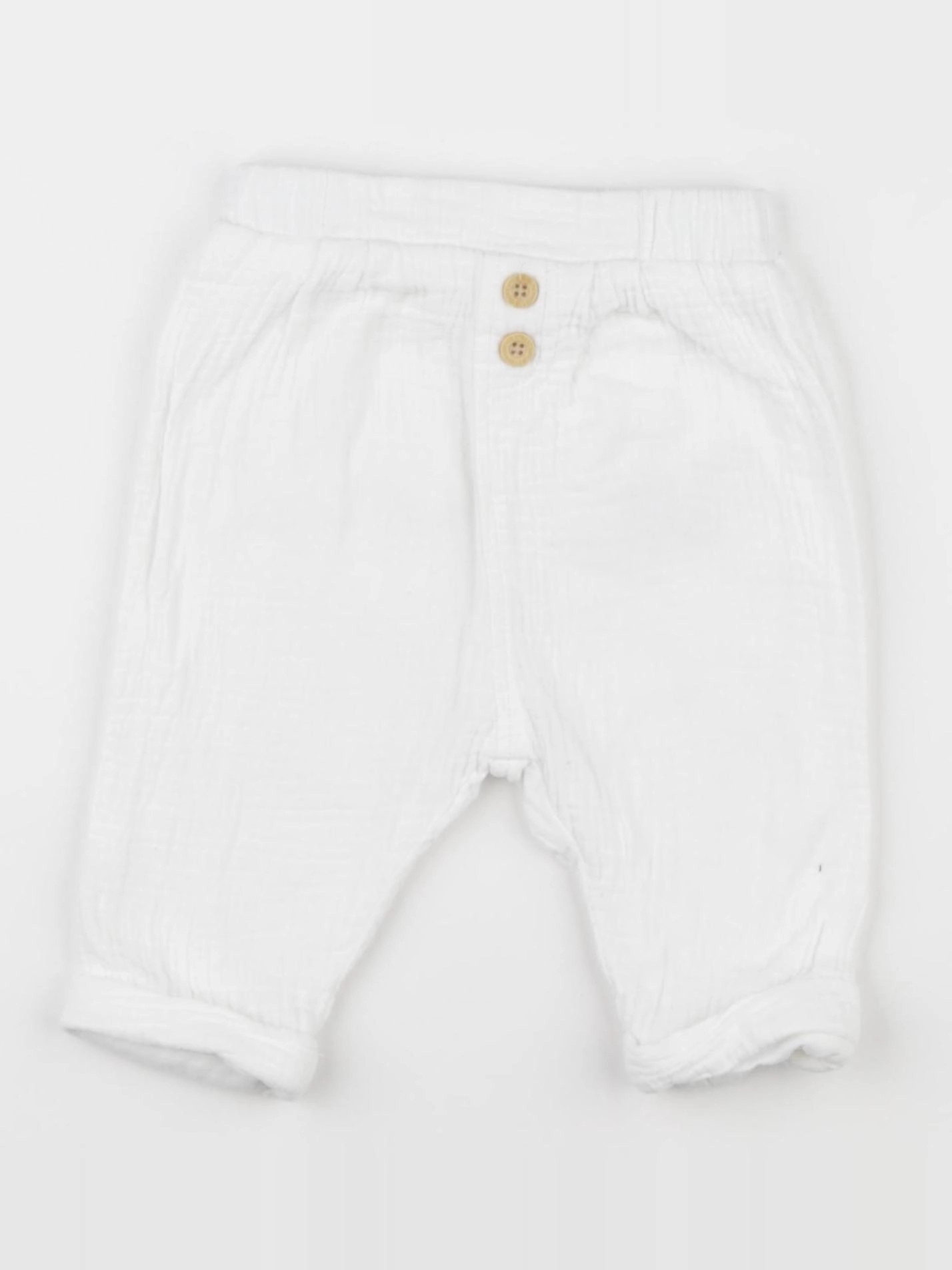 Vertbaudet - pantalon doublé blanc - 9 mois