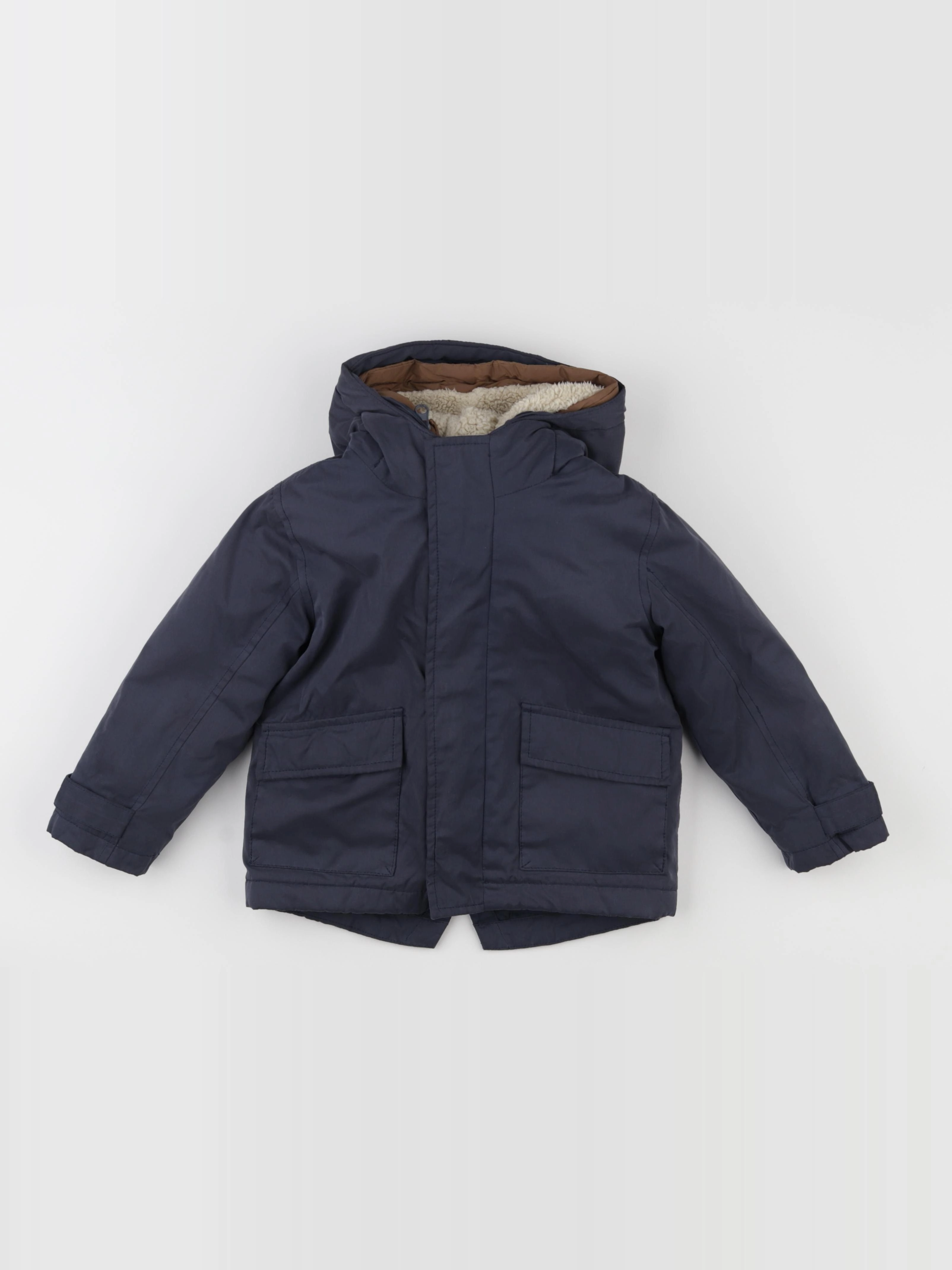 Vertbaudet - manteau doublure amovible bleu - 3 ans
