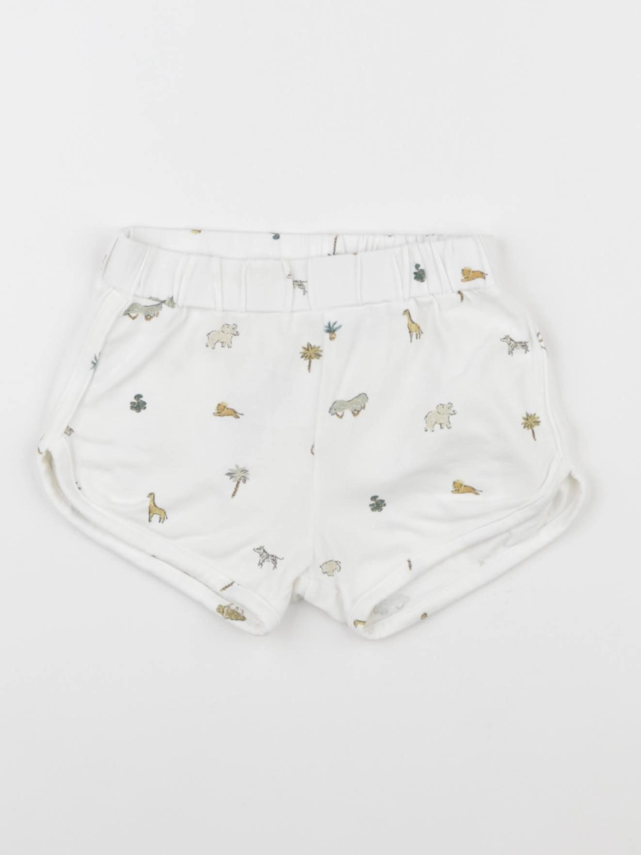 Vertbaudet - short blanc, jaune - 9 mois