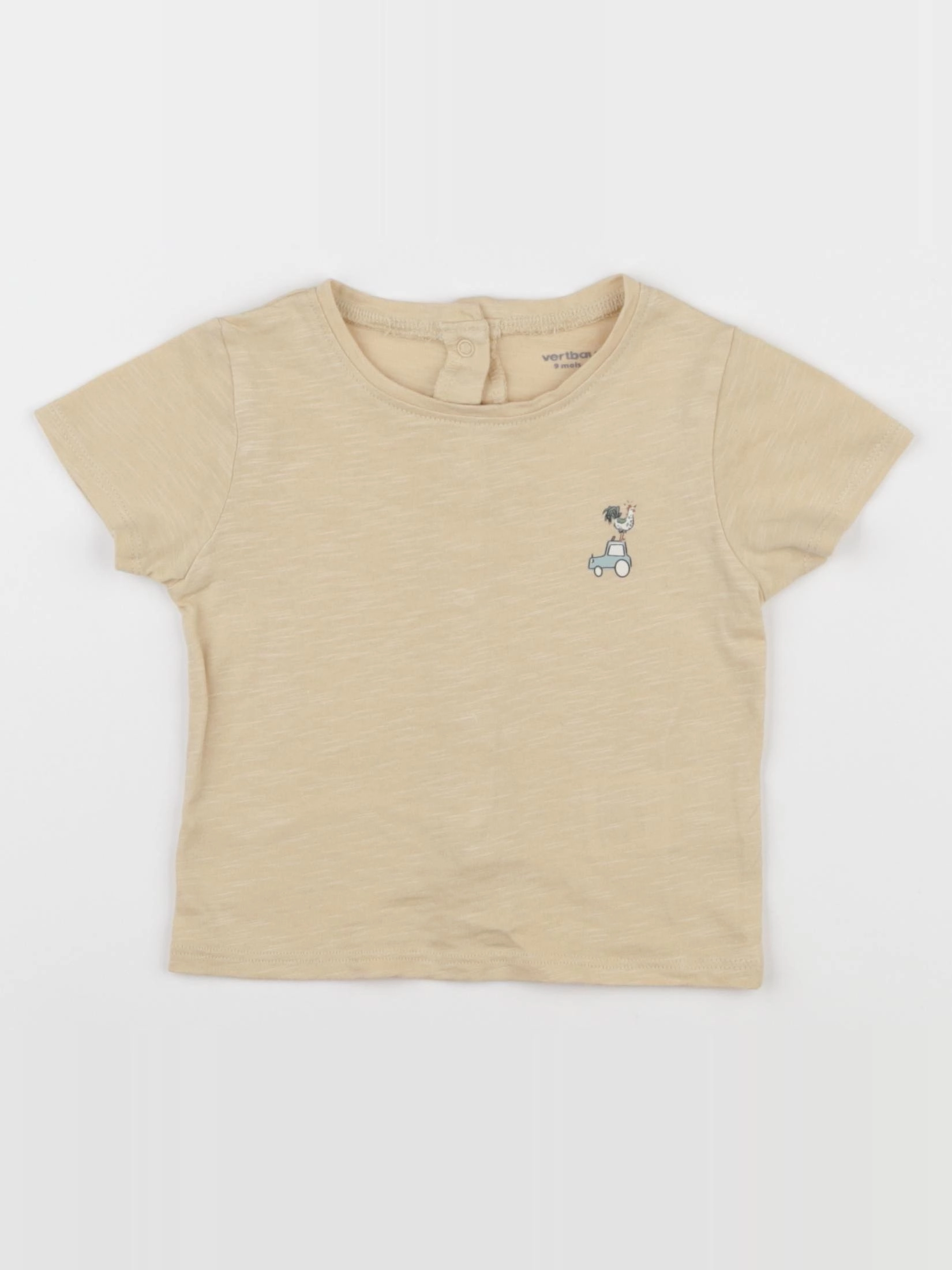 Vertbaudet - tee-shirt beige - 9 mois
