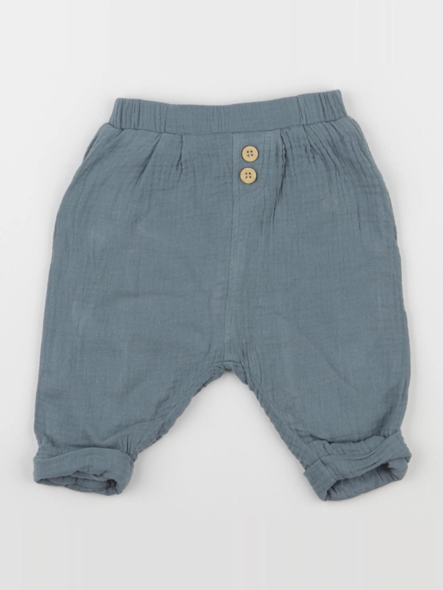 Vertbaudet - pantalon doublé bleu - 6 mois