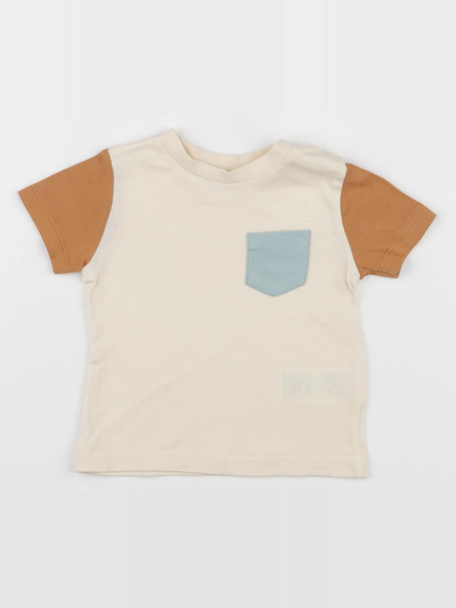 Vertbaudet - tee-shirt beige - 6 mois