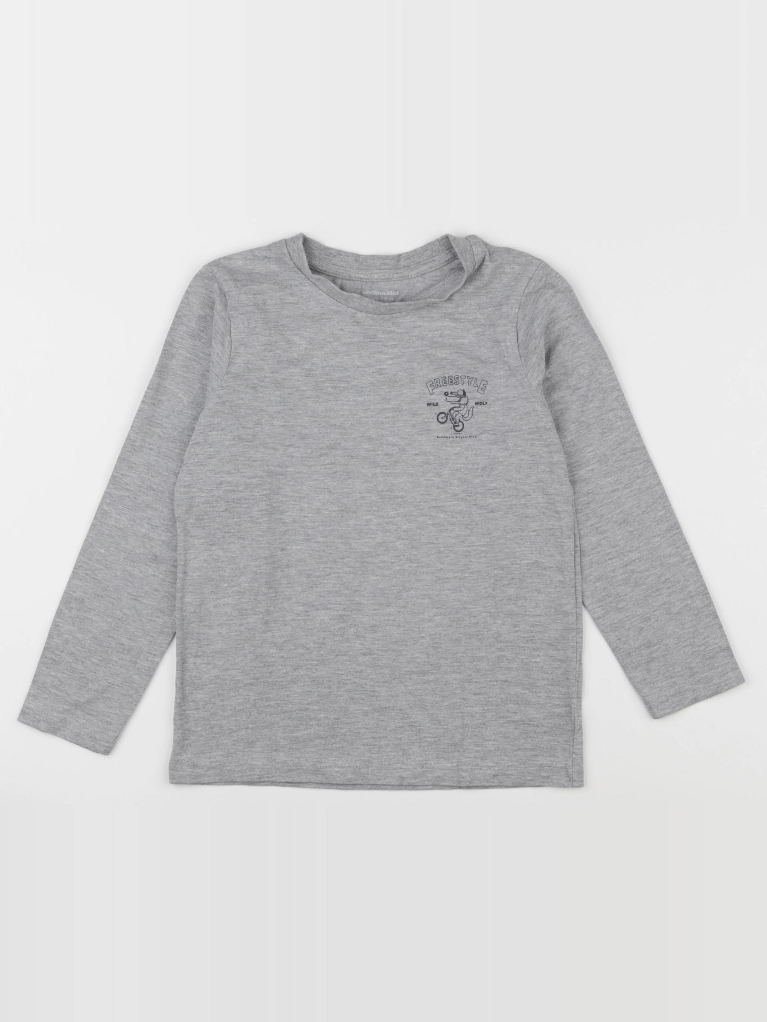 Vertbaudet - tee-shirt gris - 6 ans
