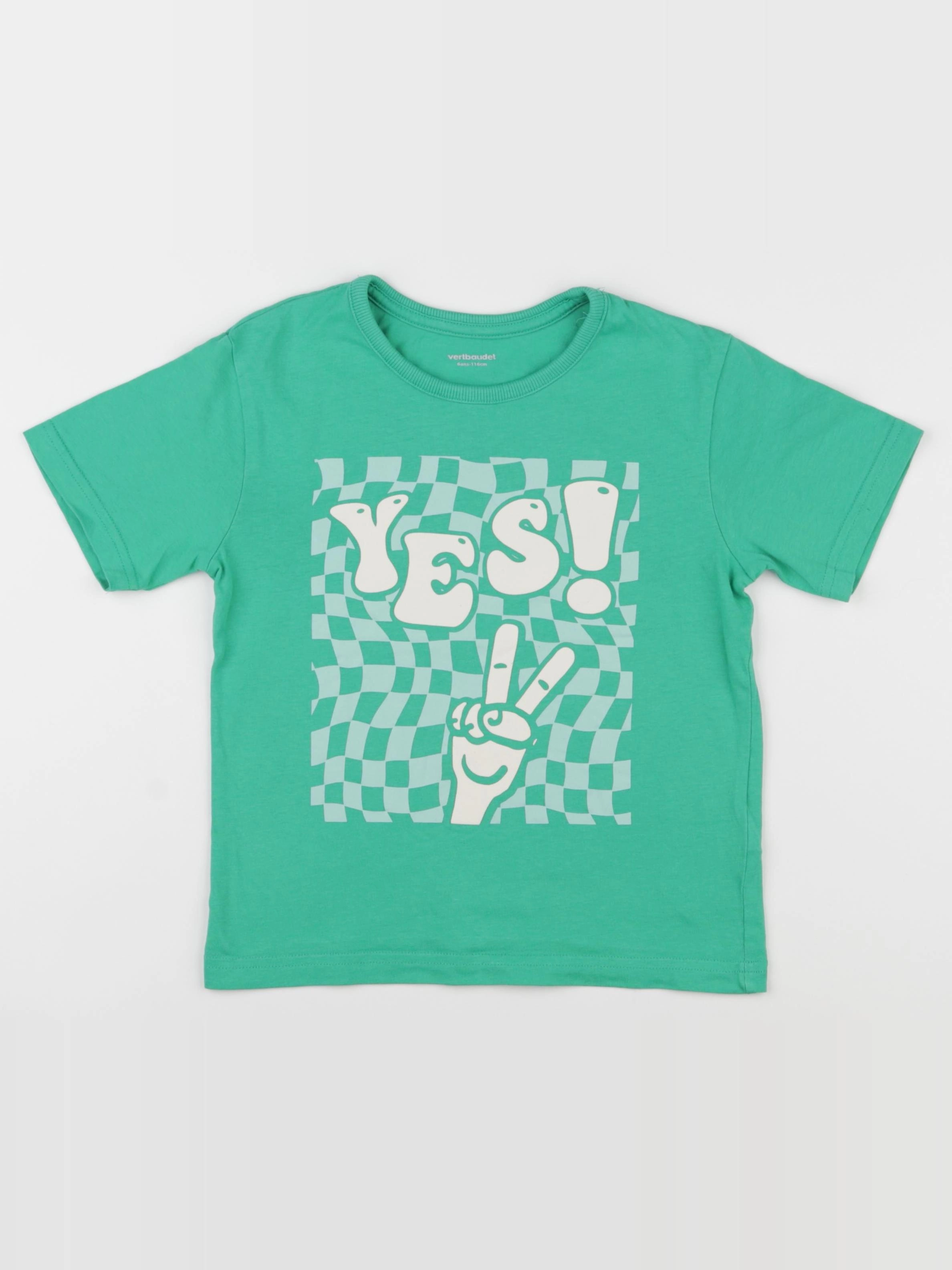 Vertbaudet - tee-shirt vert - 6 ans