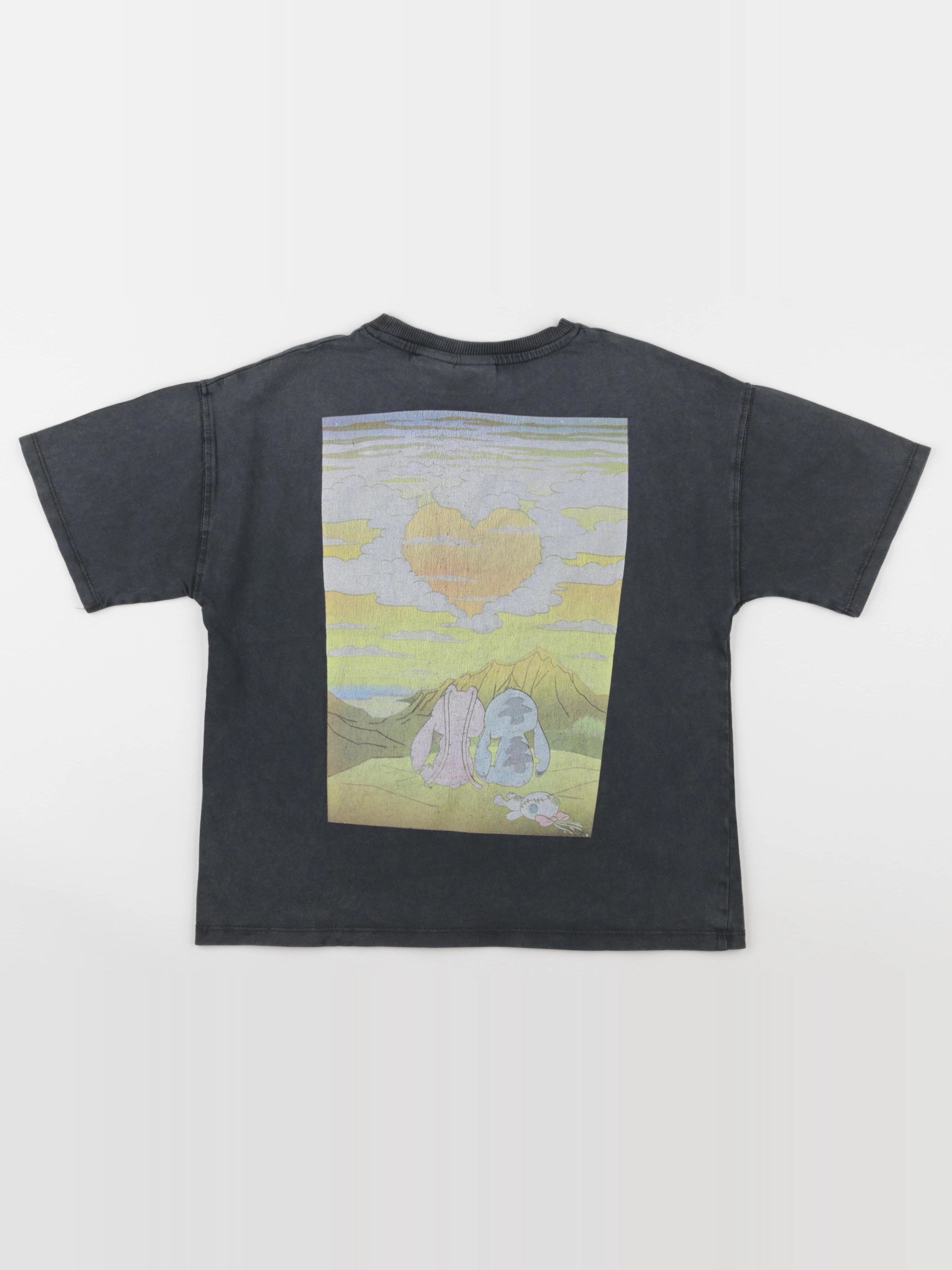 Zara - tee-shirt imprimé au dos gris - 8/9 ans