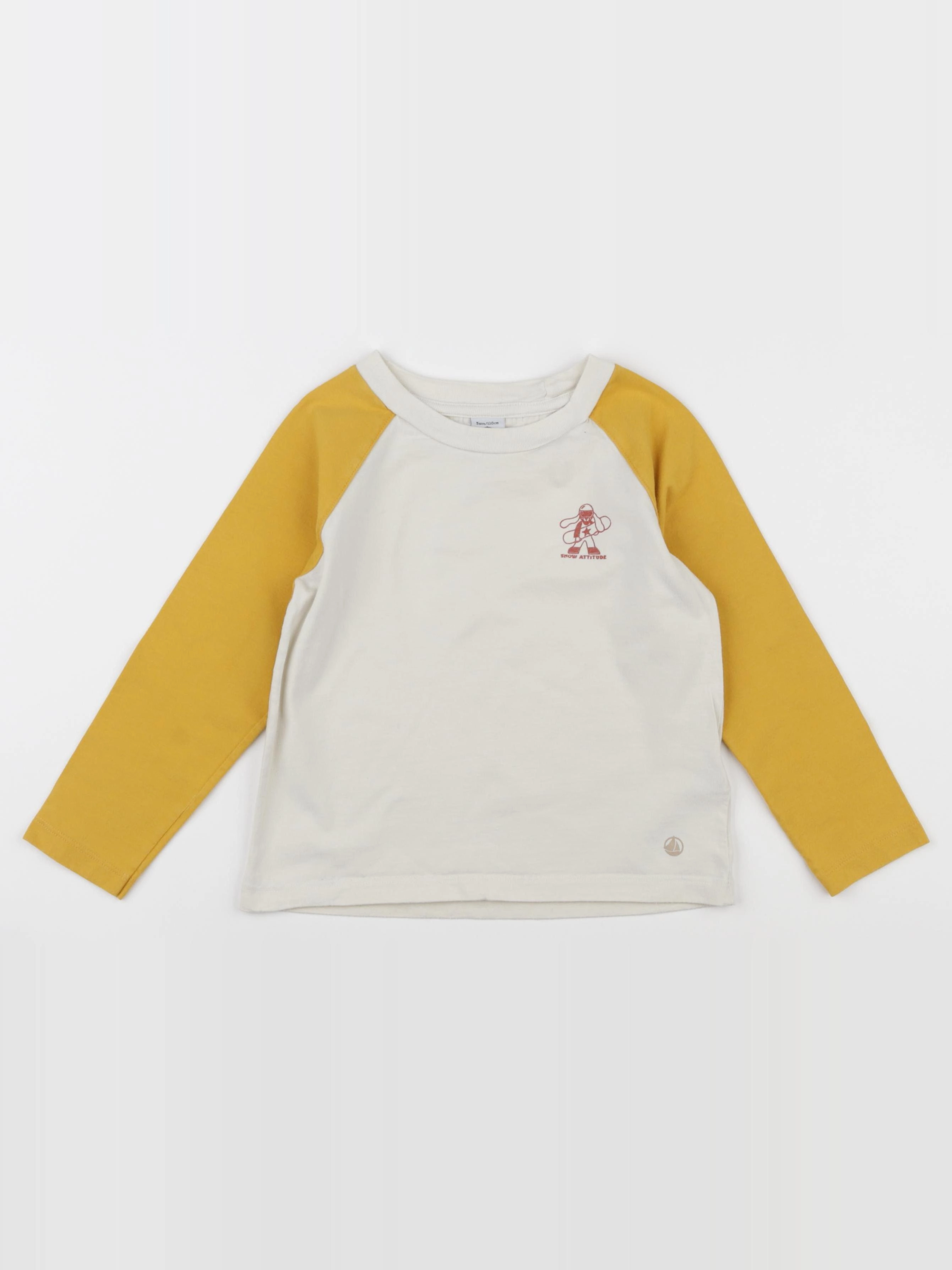 Petit Bateau - tee-shirt beige, jaune - 5 ans