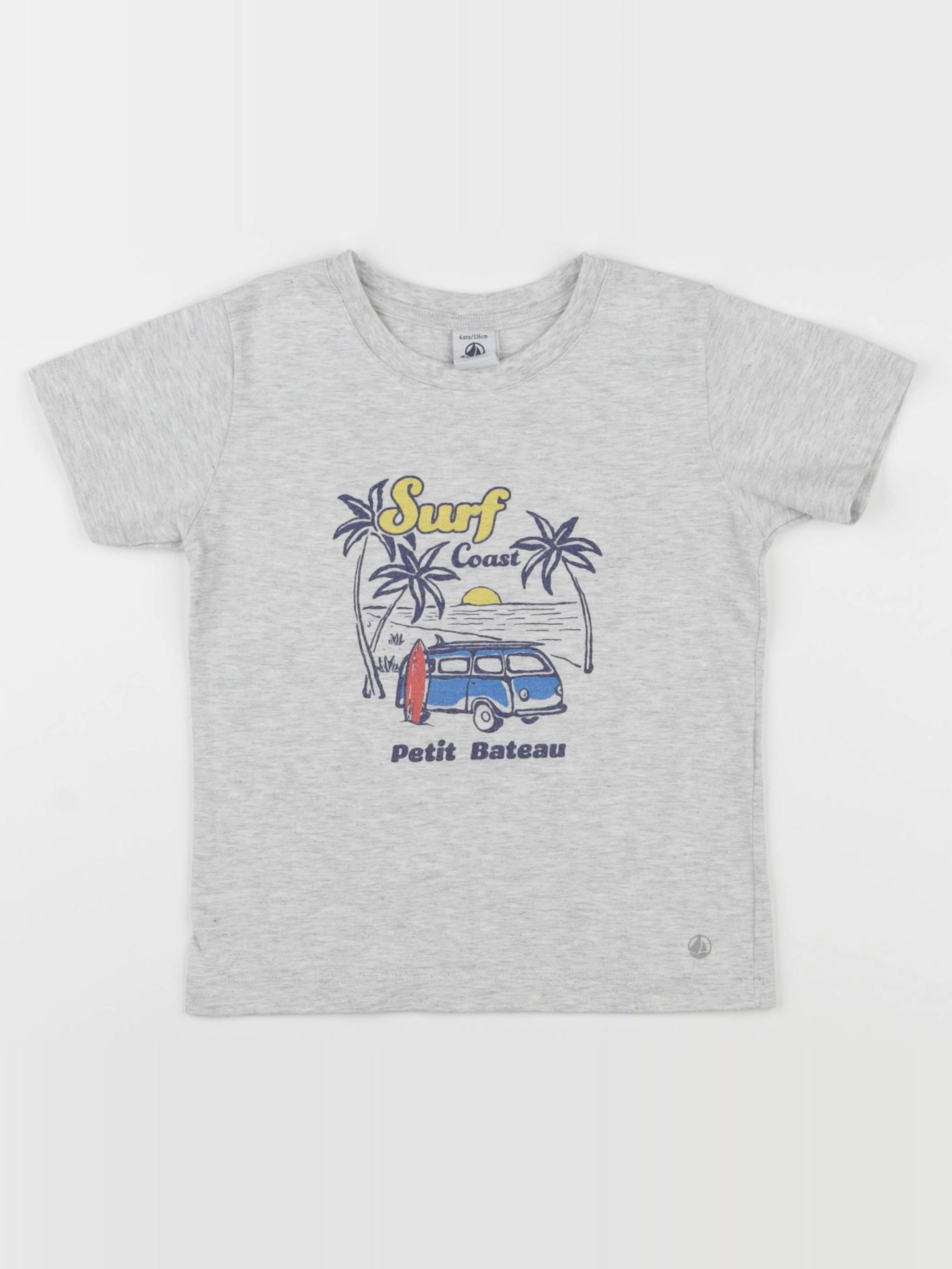 Petit Bateau - tee-shirt gris - 6 ans