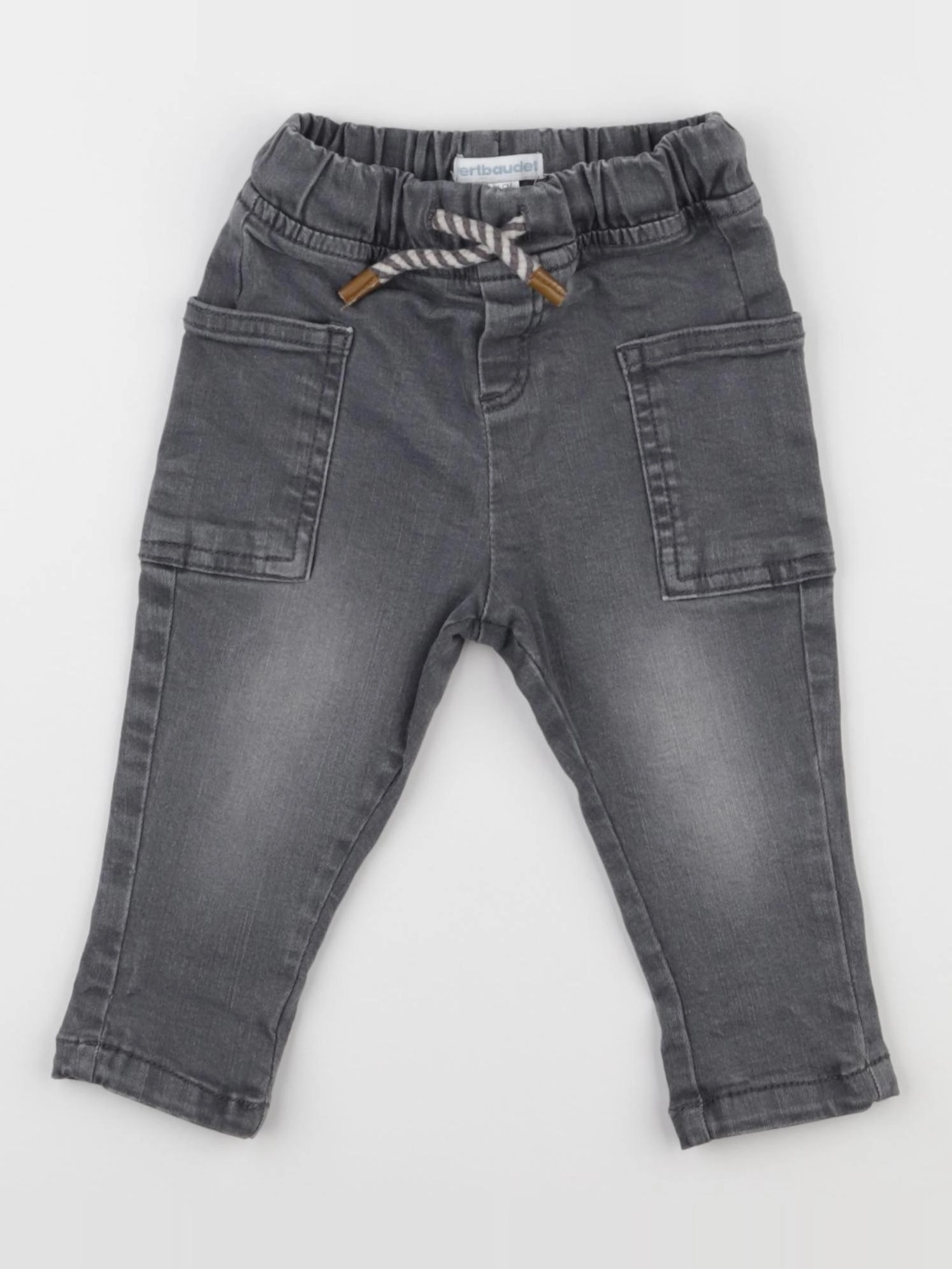 Vertbaudet - jegging gris - 9 mois