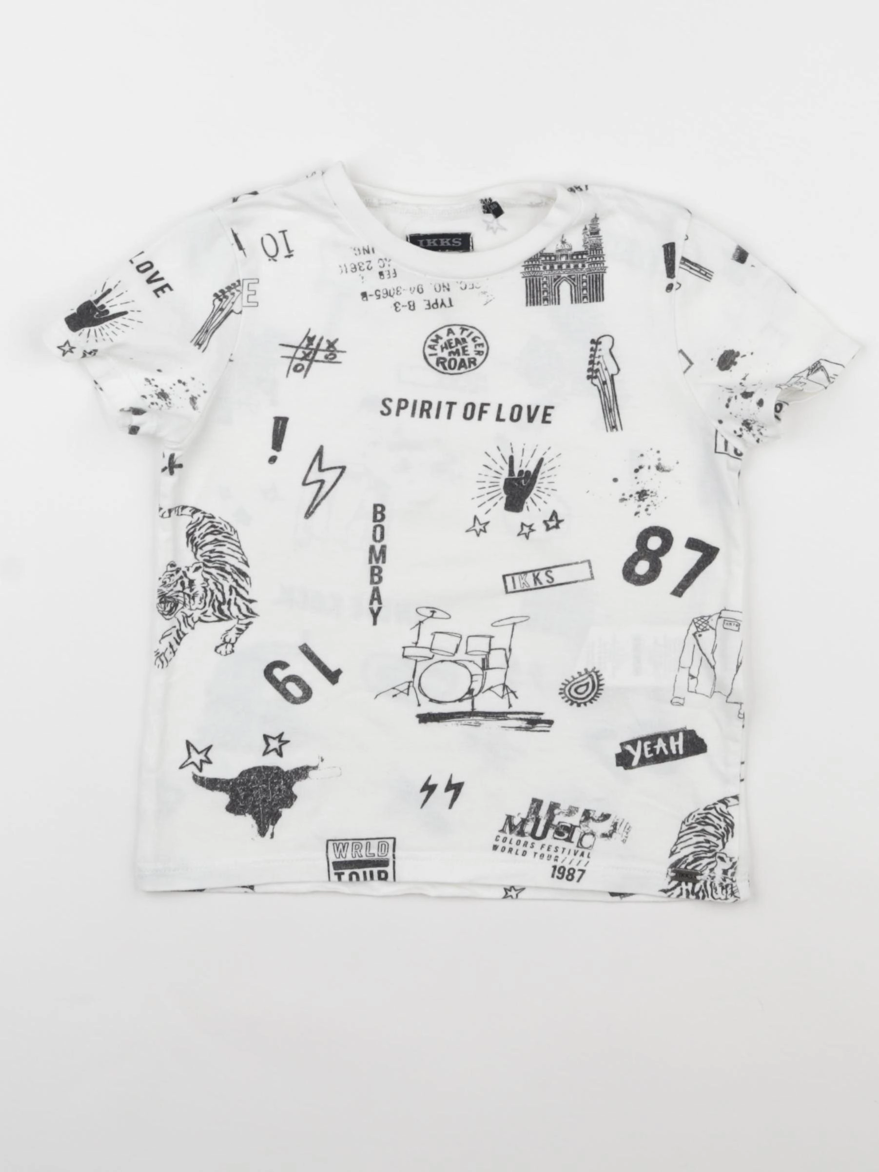 IKKS - tee-shirt blanc, noir - 2 ans