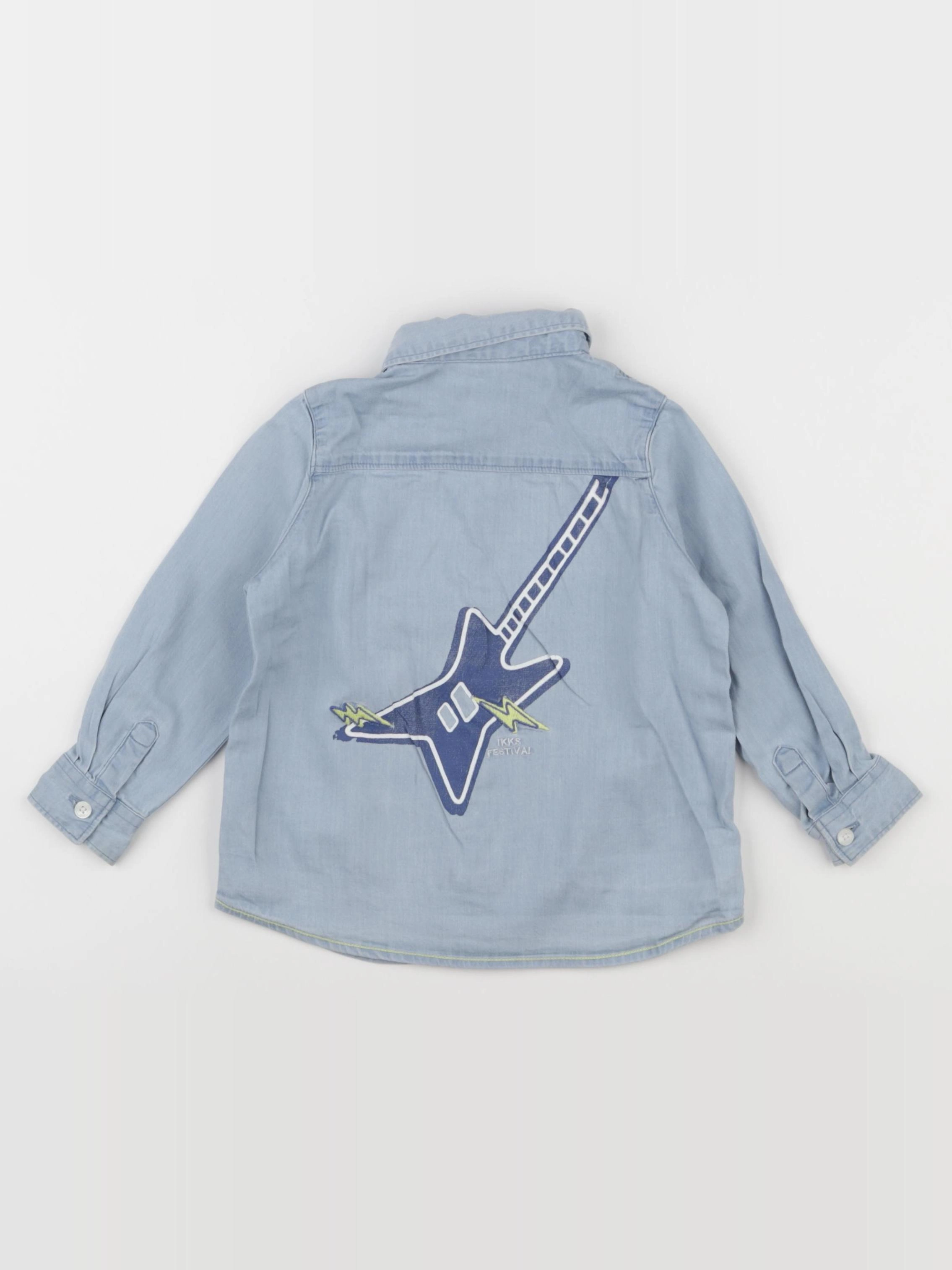 IKKS - chemise imprimé au dos bleu - 18 mois