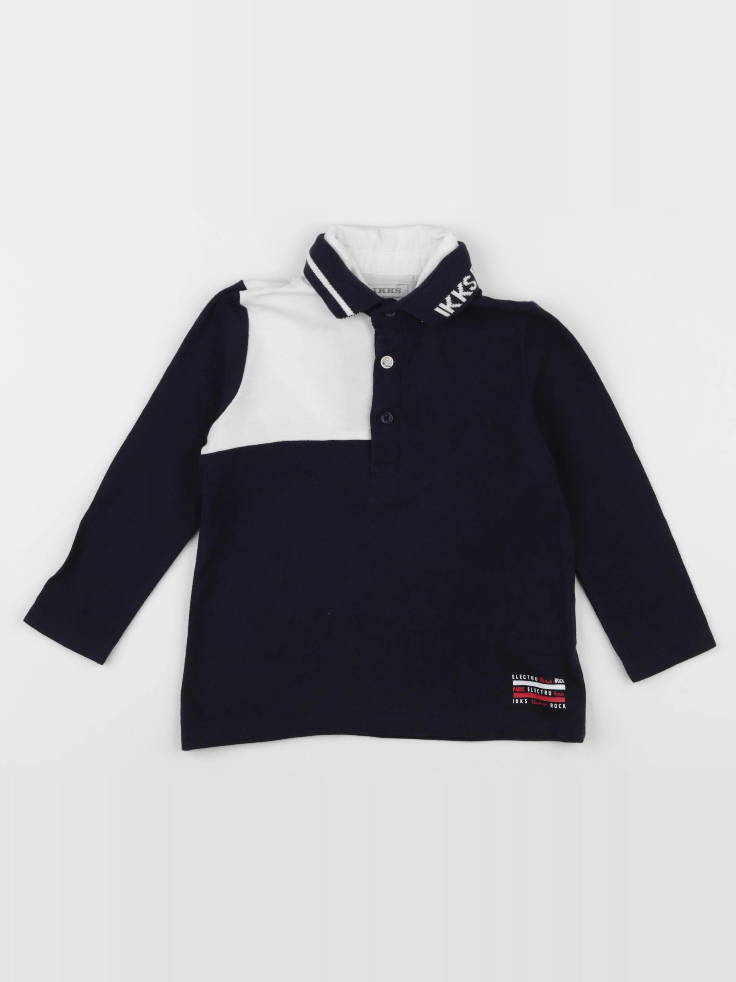 IKKS - polo imprimé au dos blanc, bleu - 2 ans