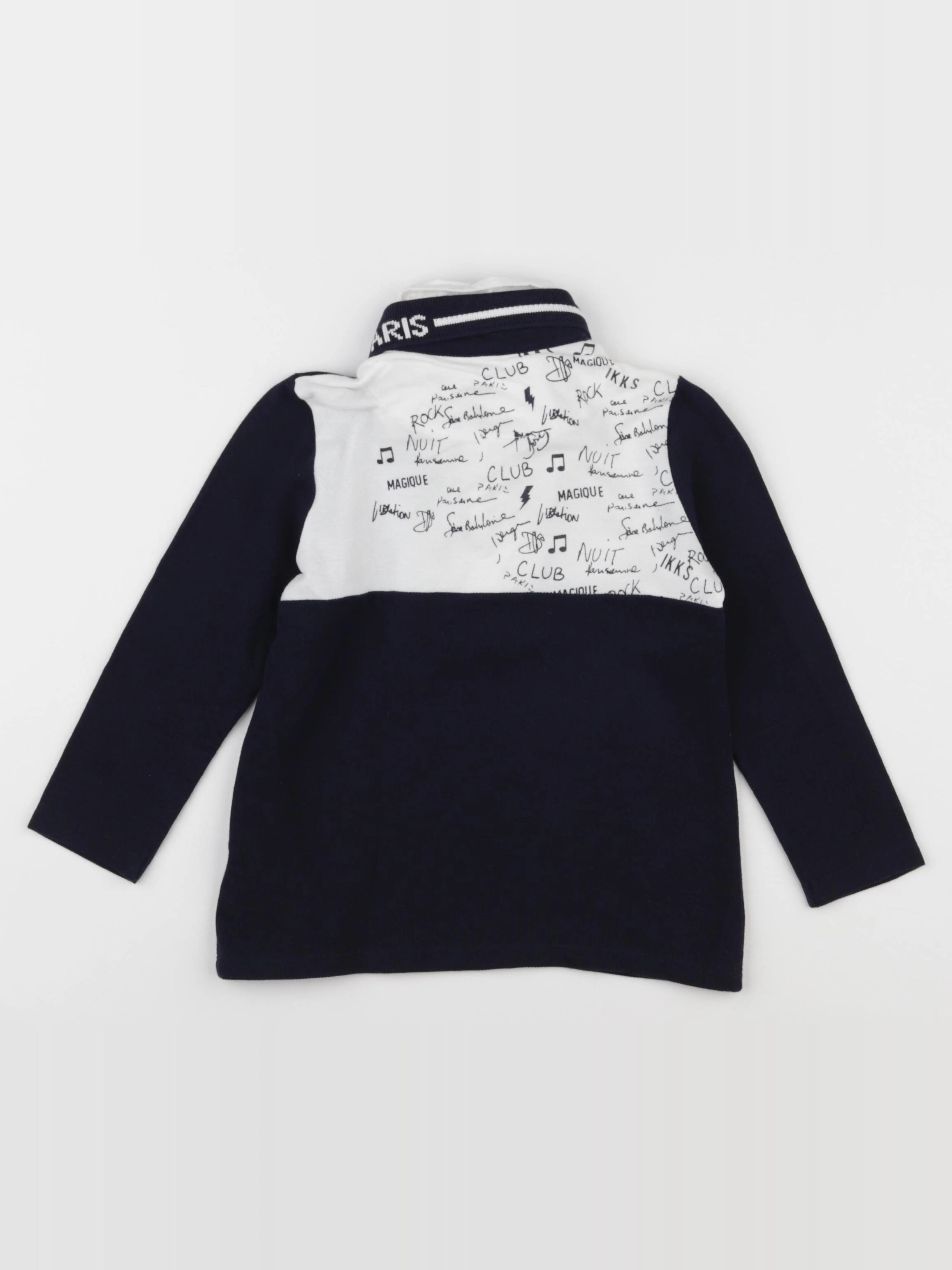 IKKS - polo imprimé au dos blanc, bleu - 2 ans