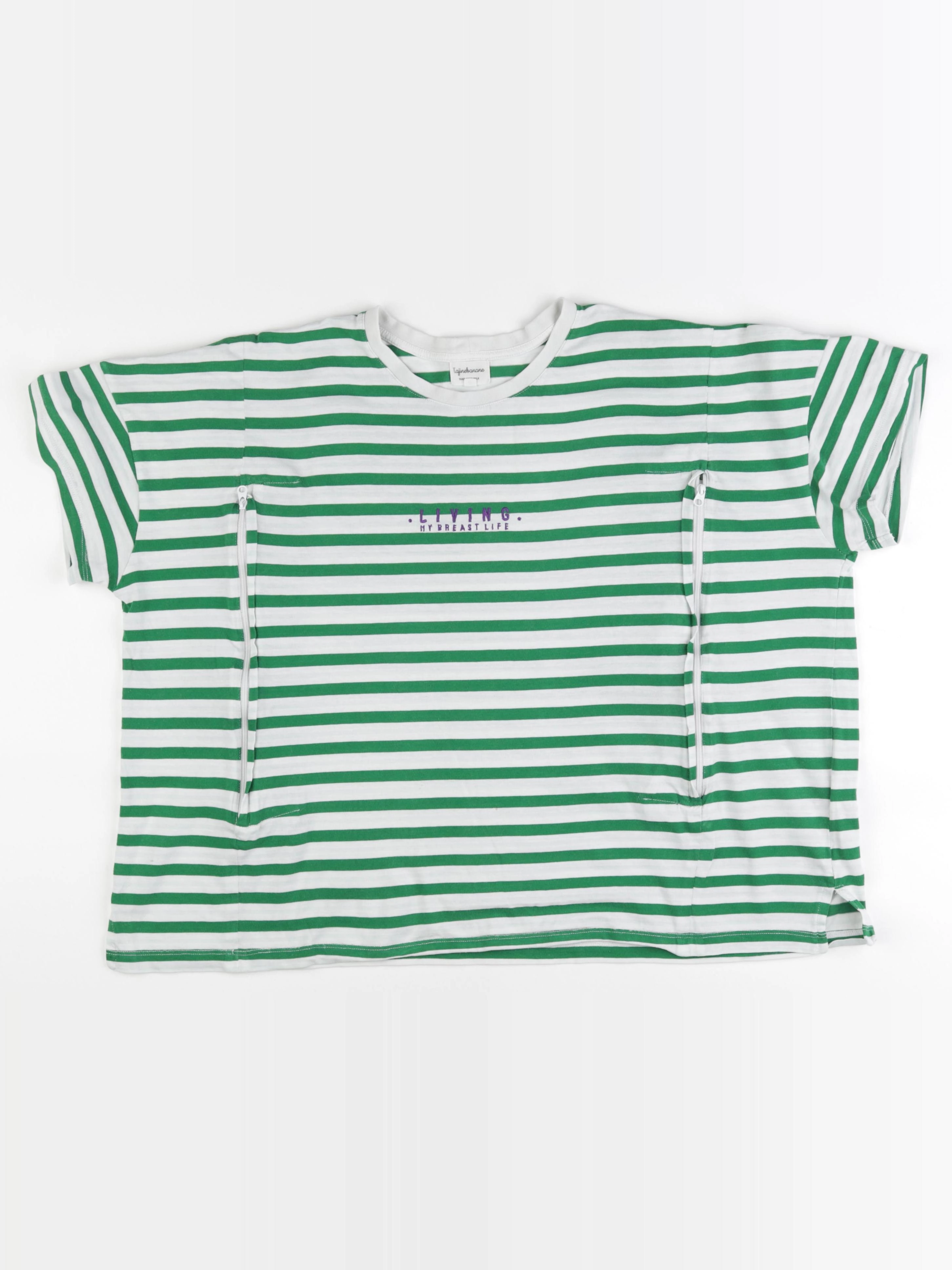 Tajine banane - tee-shirt allaitement vert, blanc - s