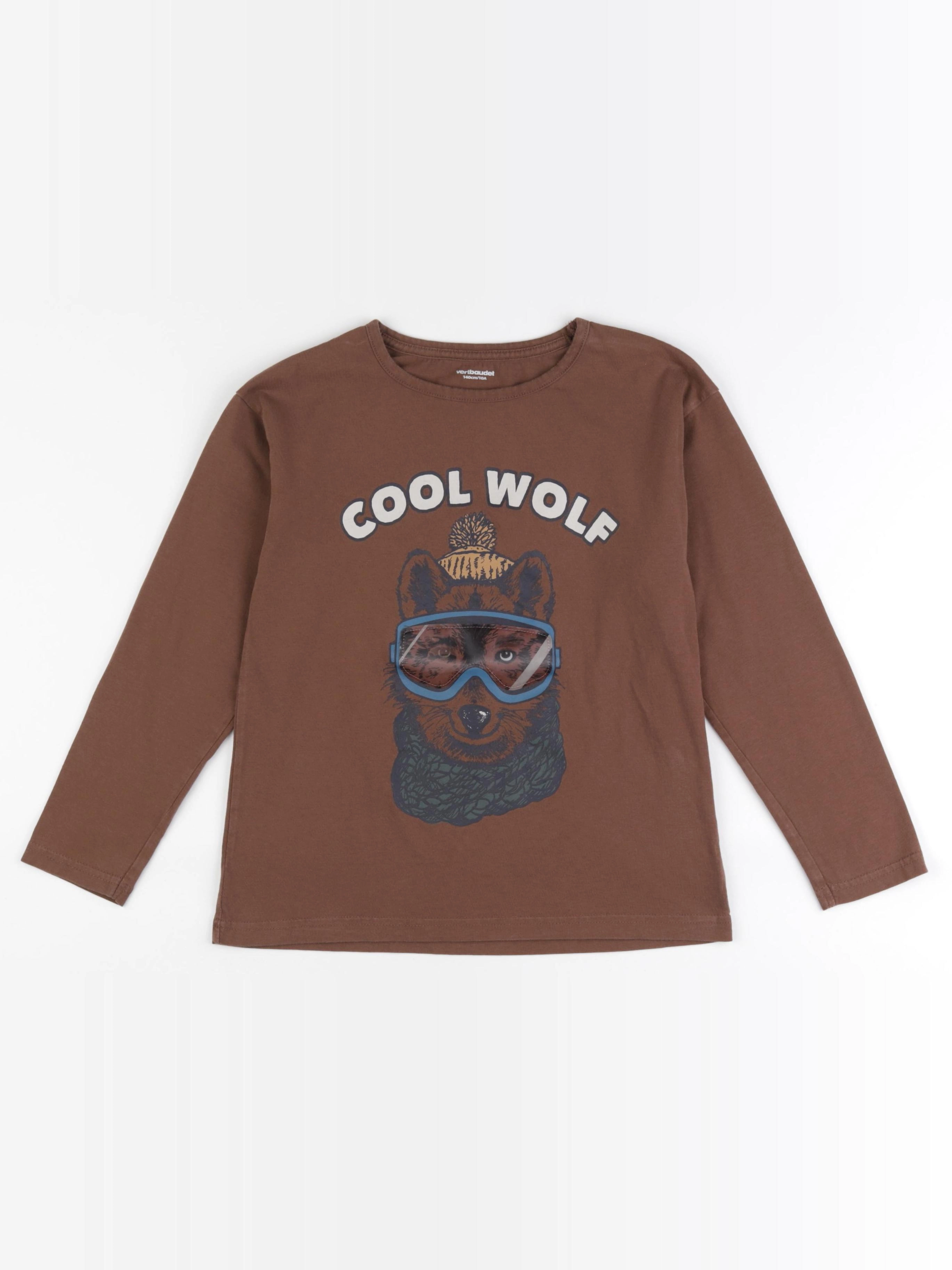 Vertbaudet - tee-shirt marron - 10 ans