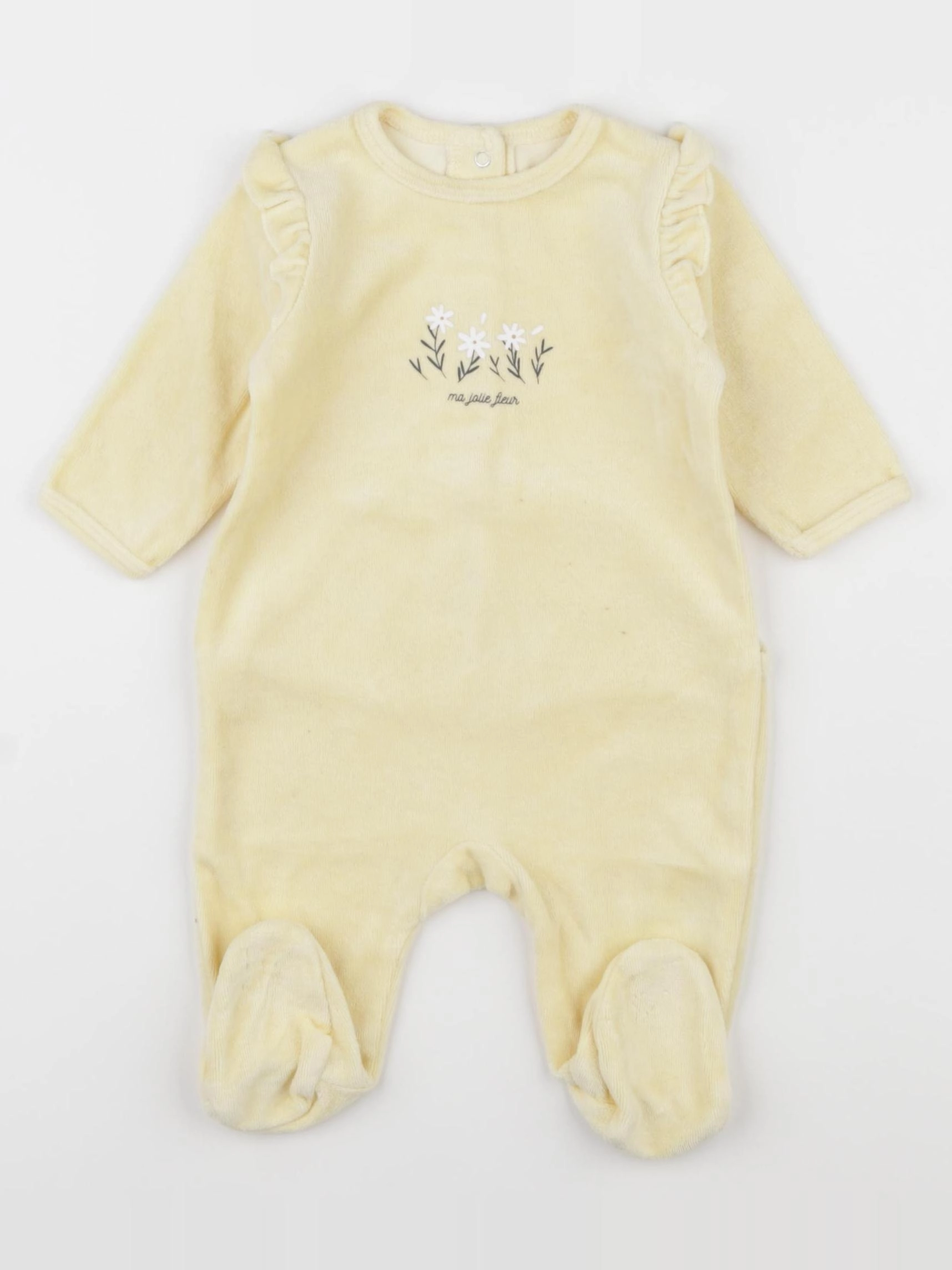 Vertbaudet - pyjama velours jaune - 3 mois