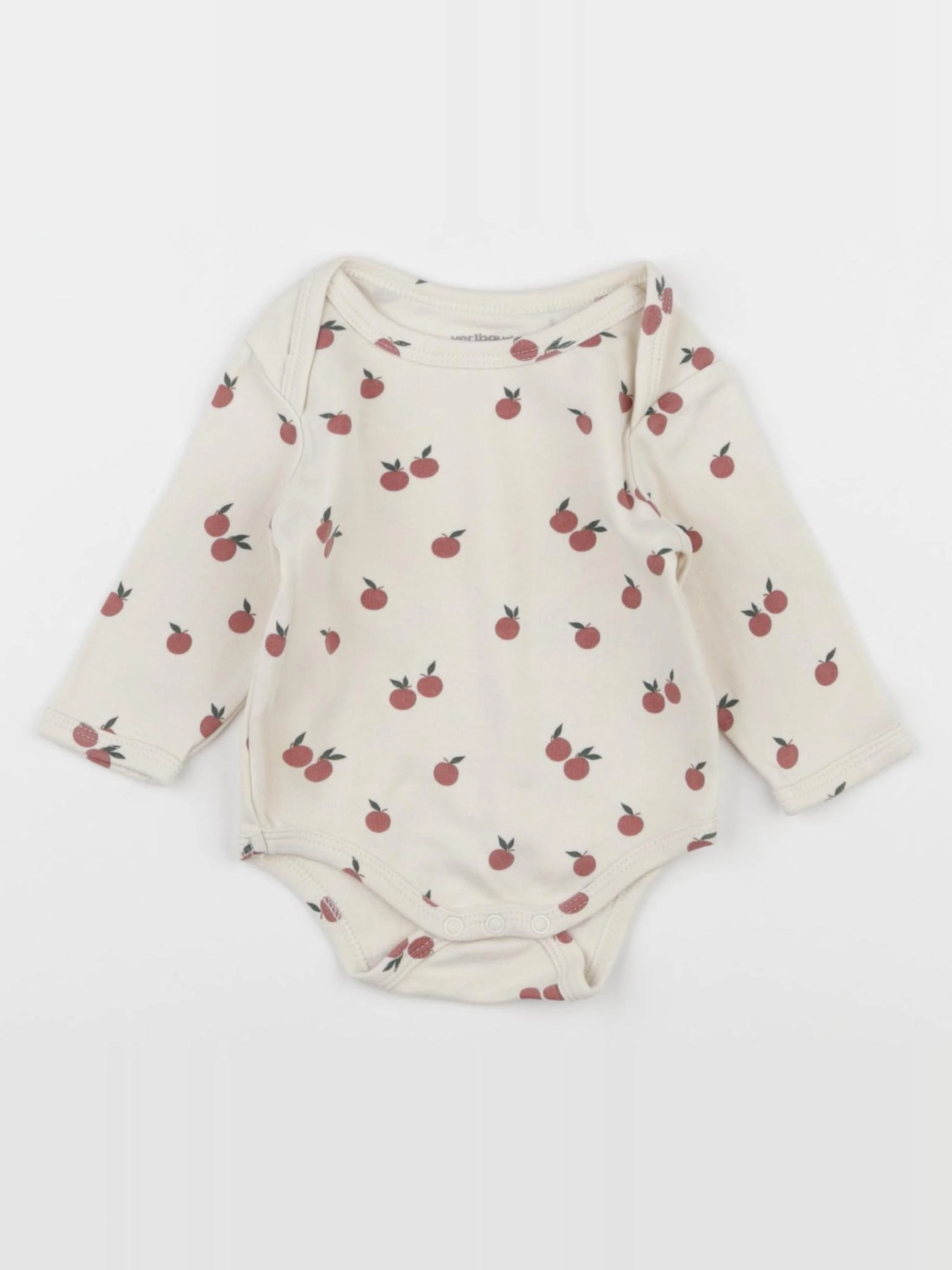 Vertbaudet - body beige, rouge - 3 mois