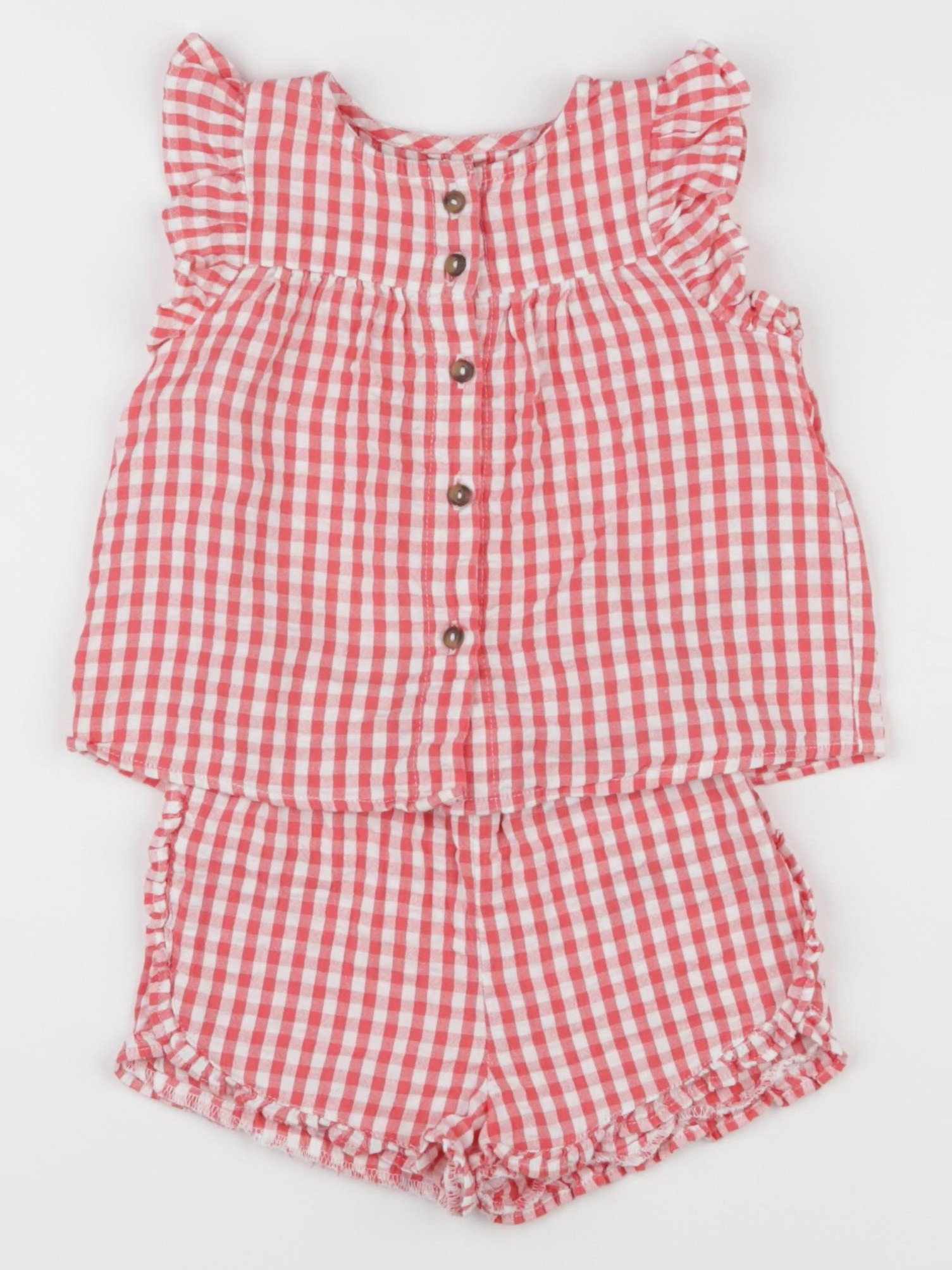 Vertbaudet - ensemble blanc, rouge - 6 mois