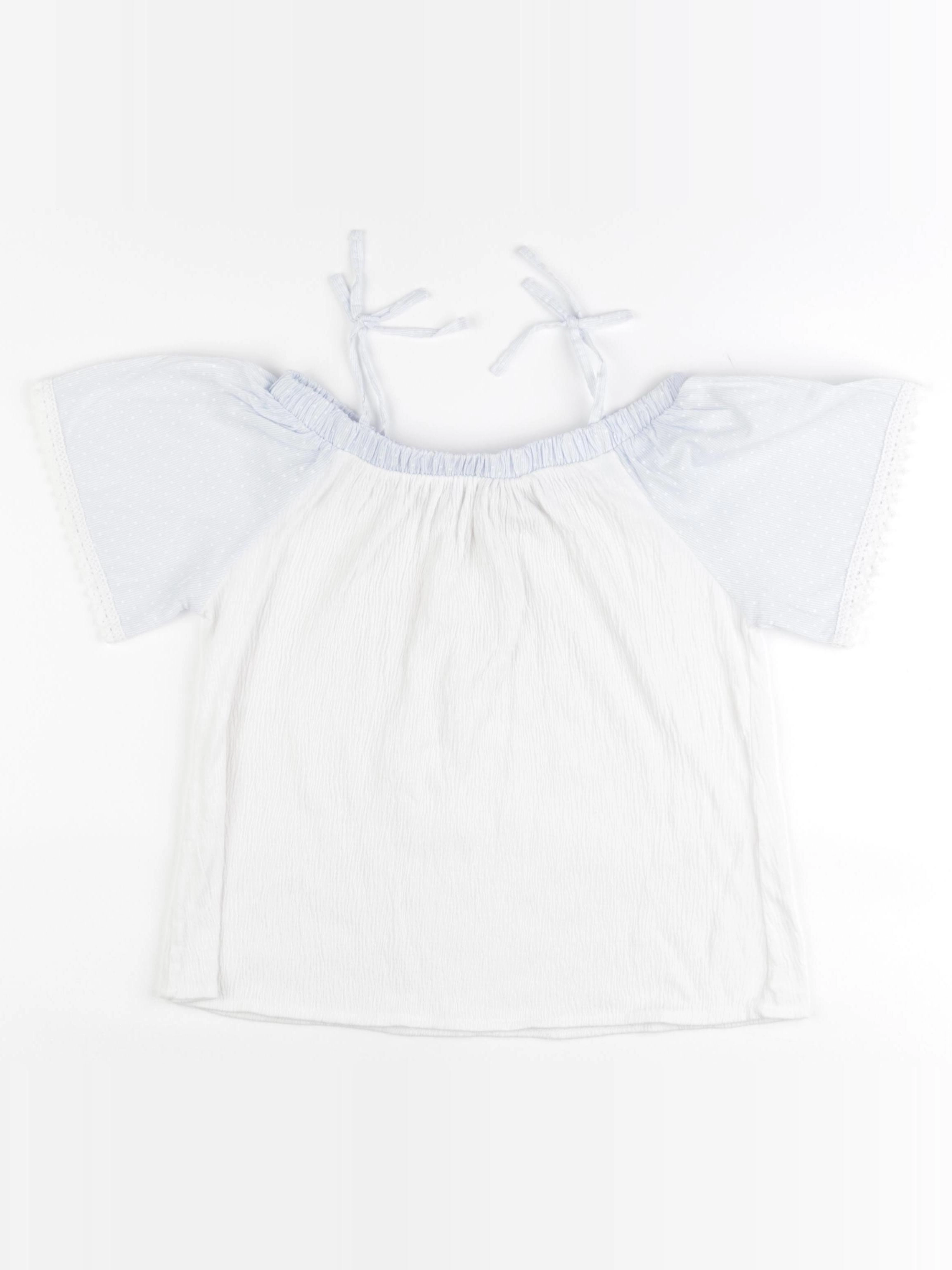 Zara - blouse blanc, bleu - 8 ans