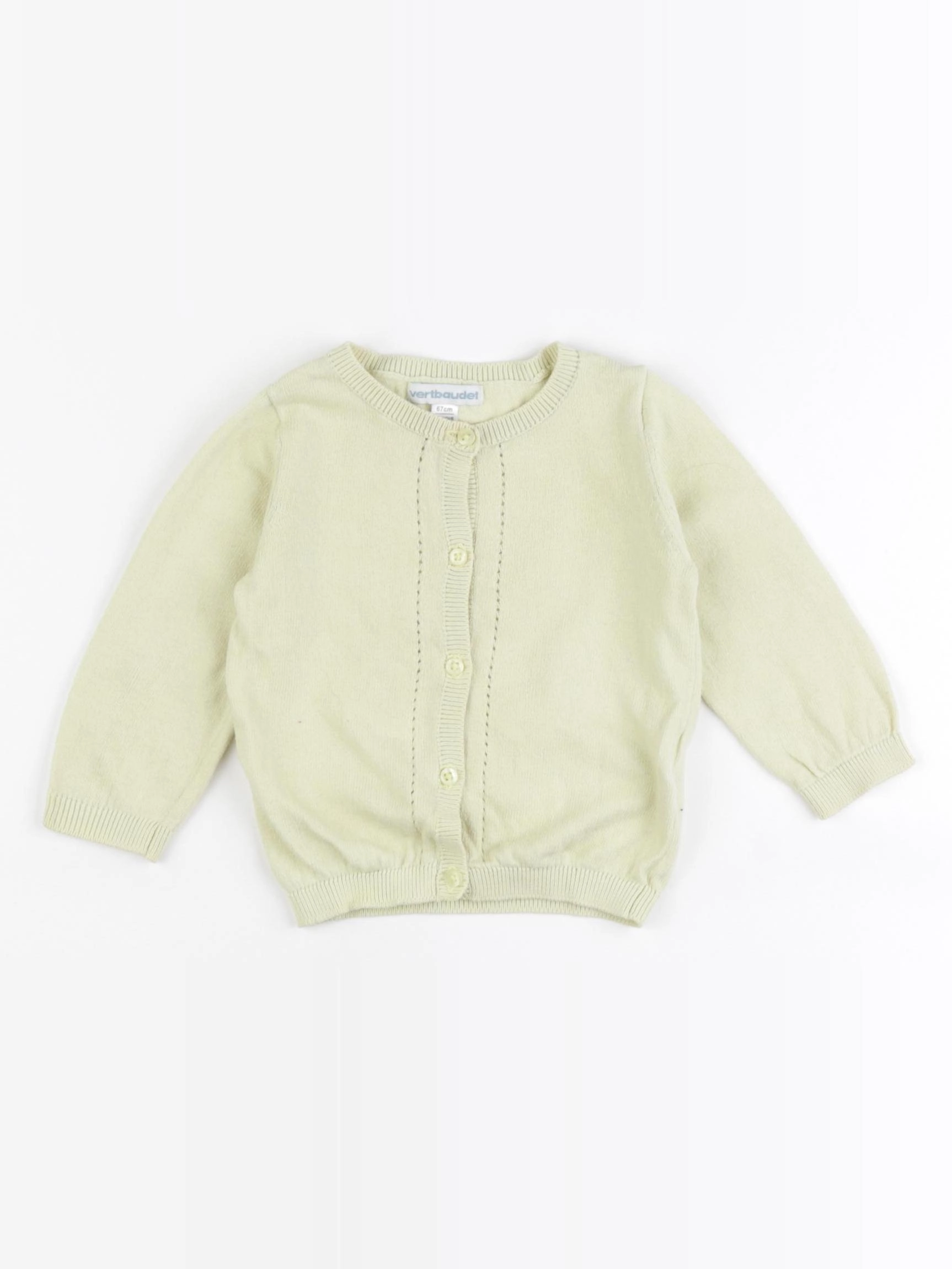 Vertbaudet - gilet jaune - 6 mois