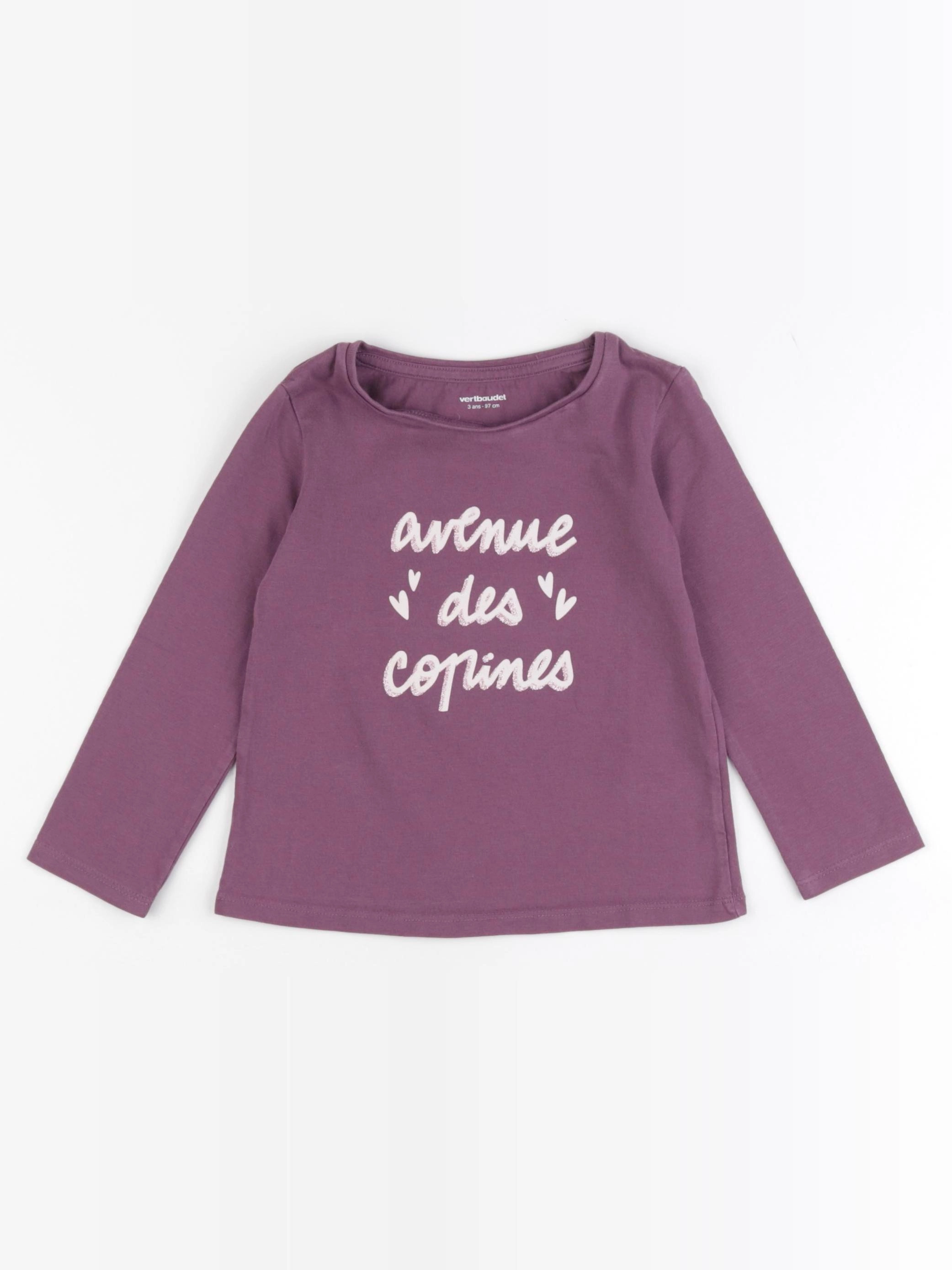Vertbaudet - tee-shirt violet - 3 ans