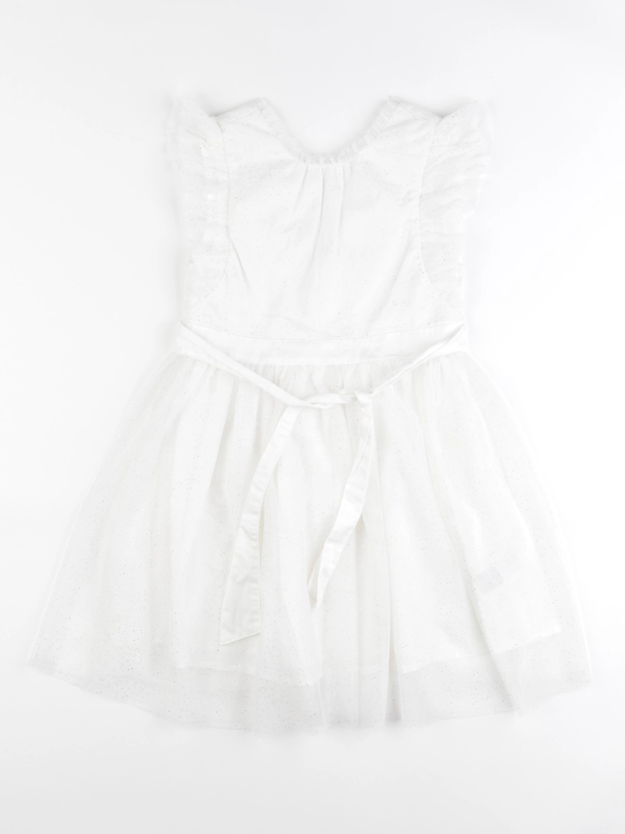 Vertbaudet - robe blanc, or - 7 ans