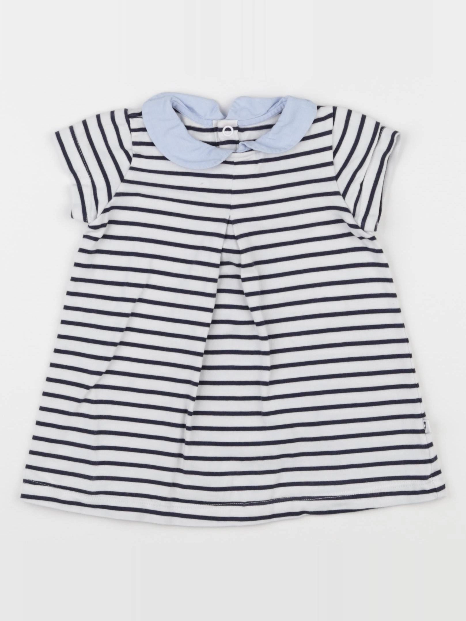 Jacadi - robe blanc, bleu - 12 mois