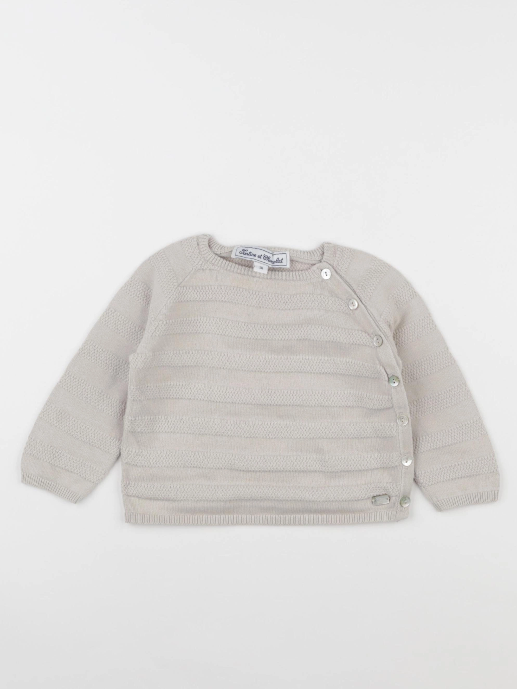 Tartine & Chocolat - pull beige - 1 an