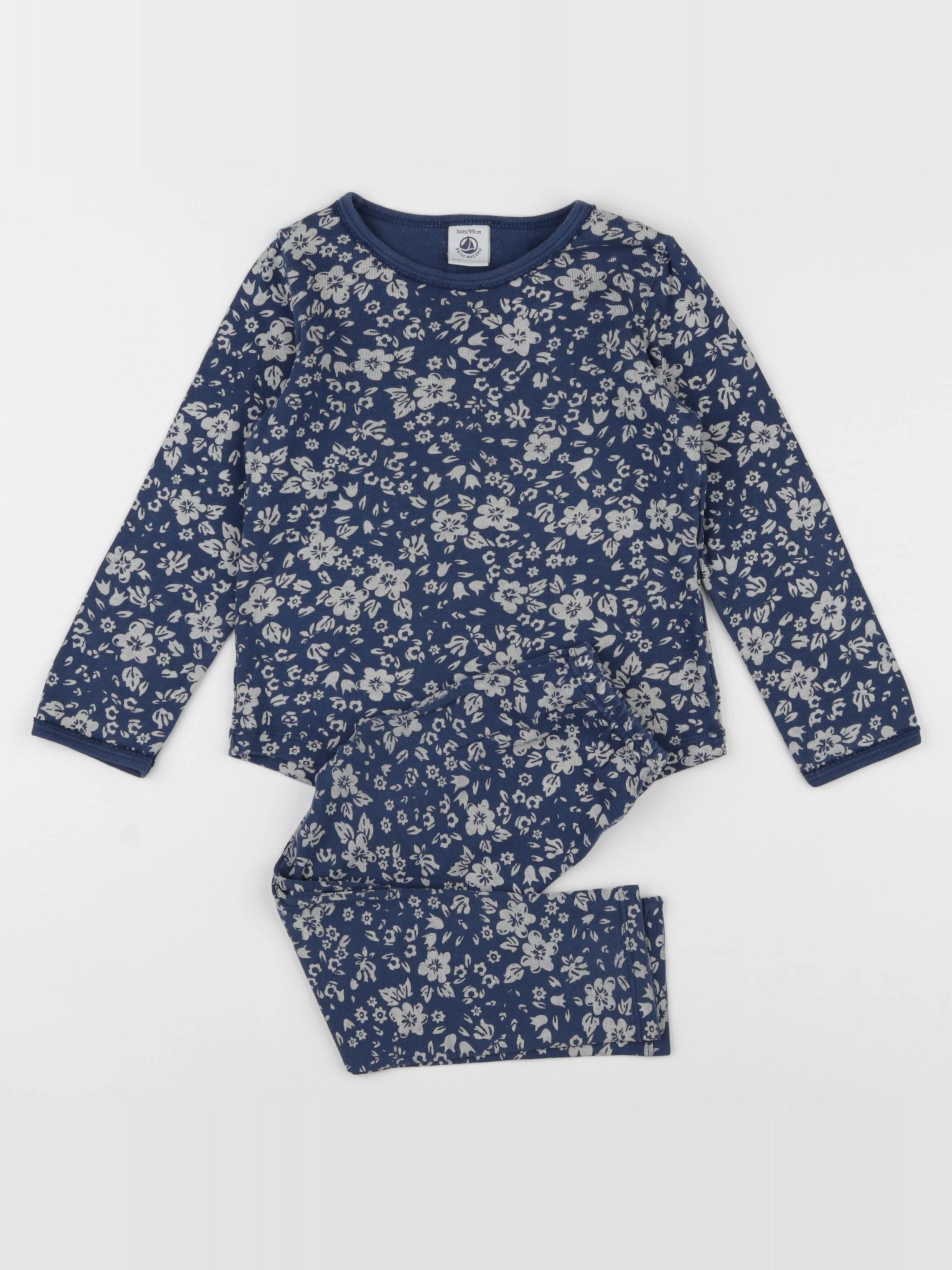 Petit Bateau - pyjama coton bleu - 3 ans