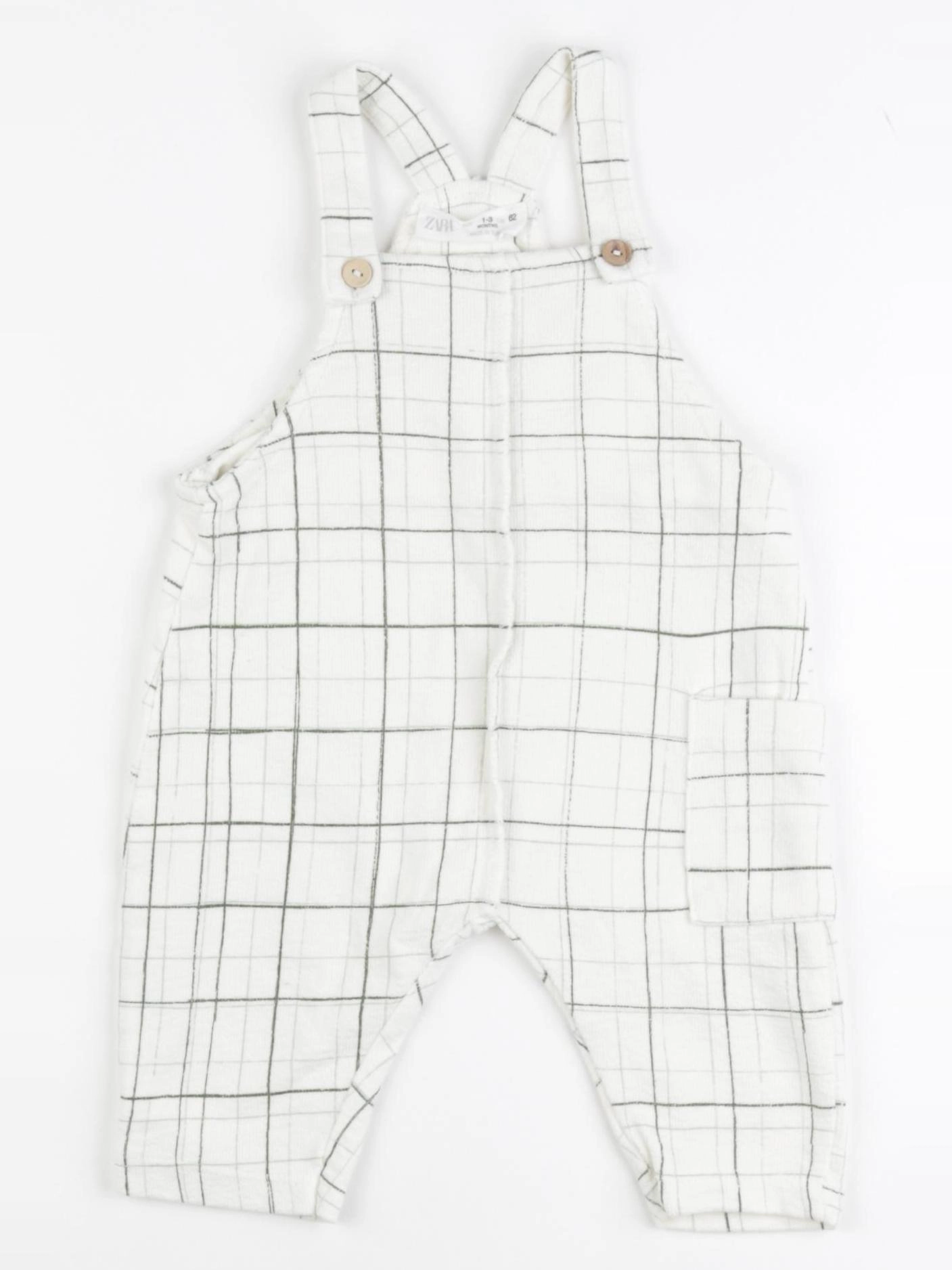 Zara - salopette blanc, vert - 1/3 mois