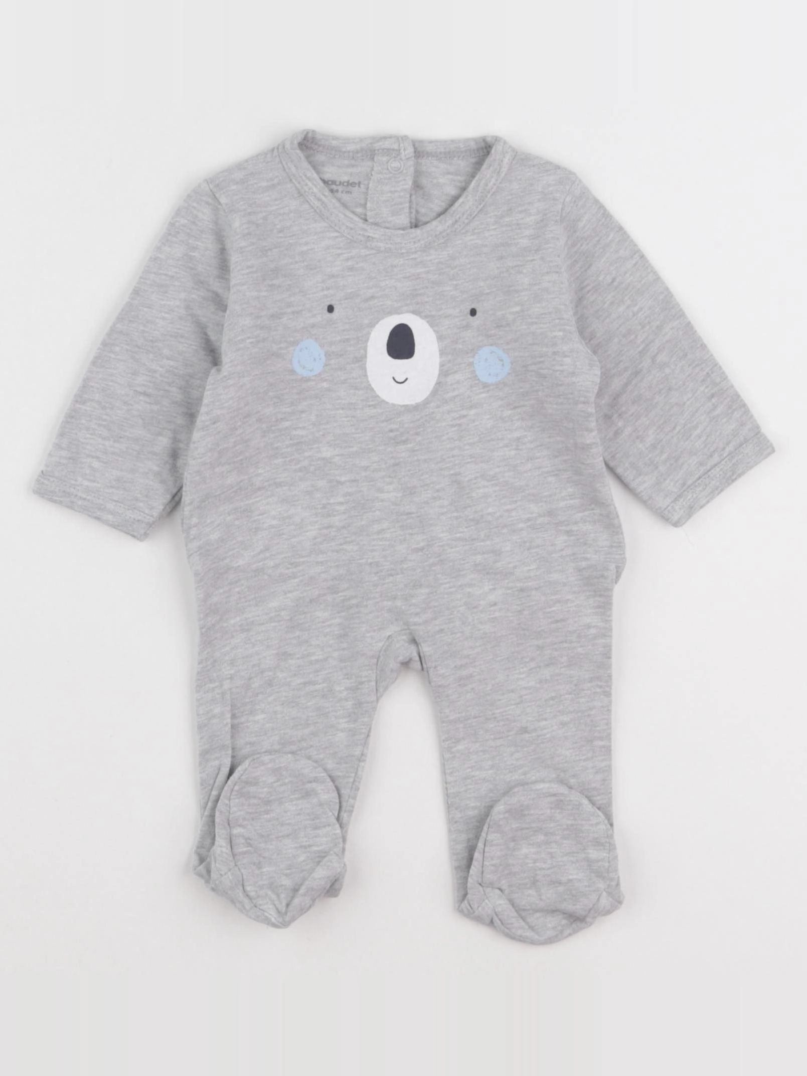 Vertbaudet - pyjama coton gris - 1 mois